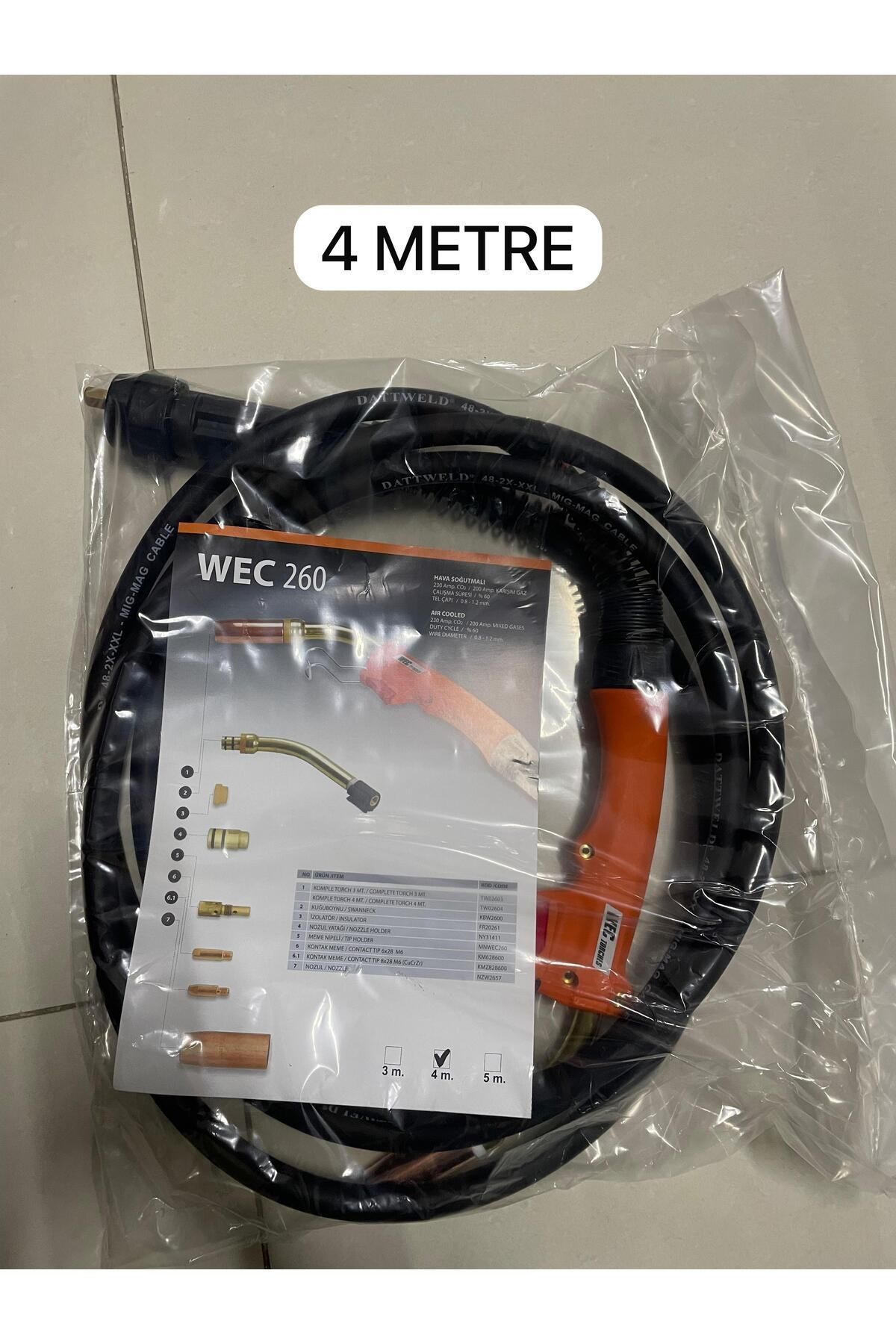 teknotrust DATTWELD WEC 260 HAVALI TORCH 4 METRE