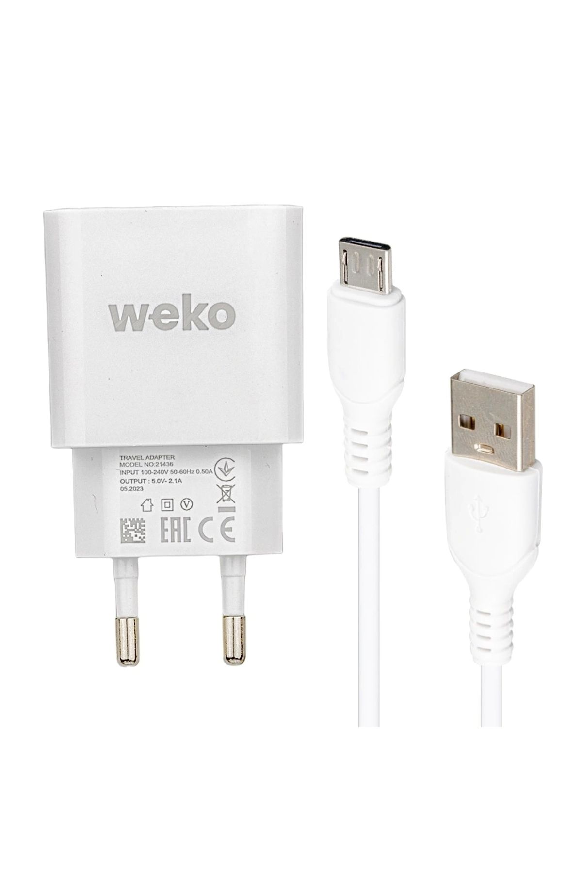 STOREMAX WK-21436 M7 2.1 AMPER ŞARJ BAŞLIK ADAPTÖRÜ + MICRO USB KABLO (NO:3) (5047)
