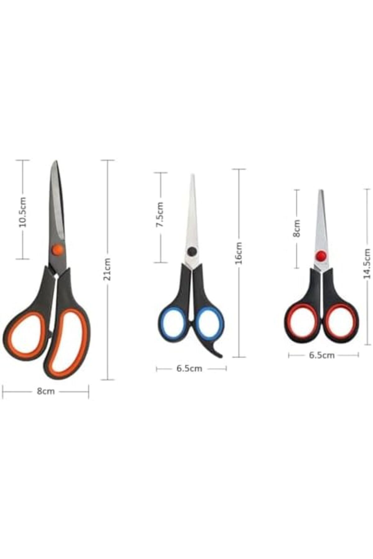 Goishtrie-Stainless Steel Scissors Set - Ultra Sharp, Durable, Lightweight, Non-slip Handle (PACK OF 3) 2