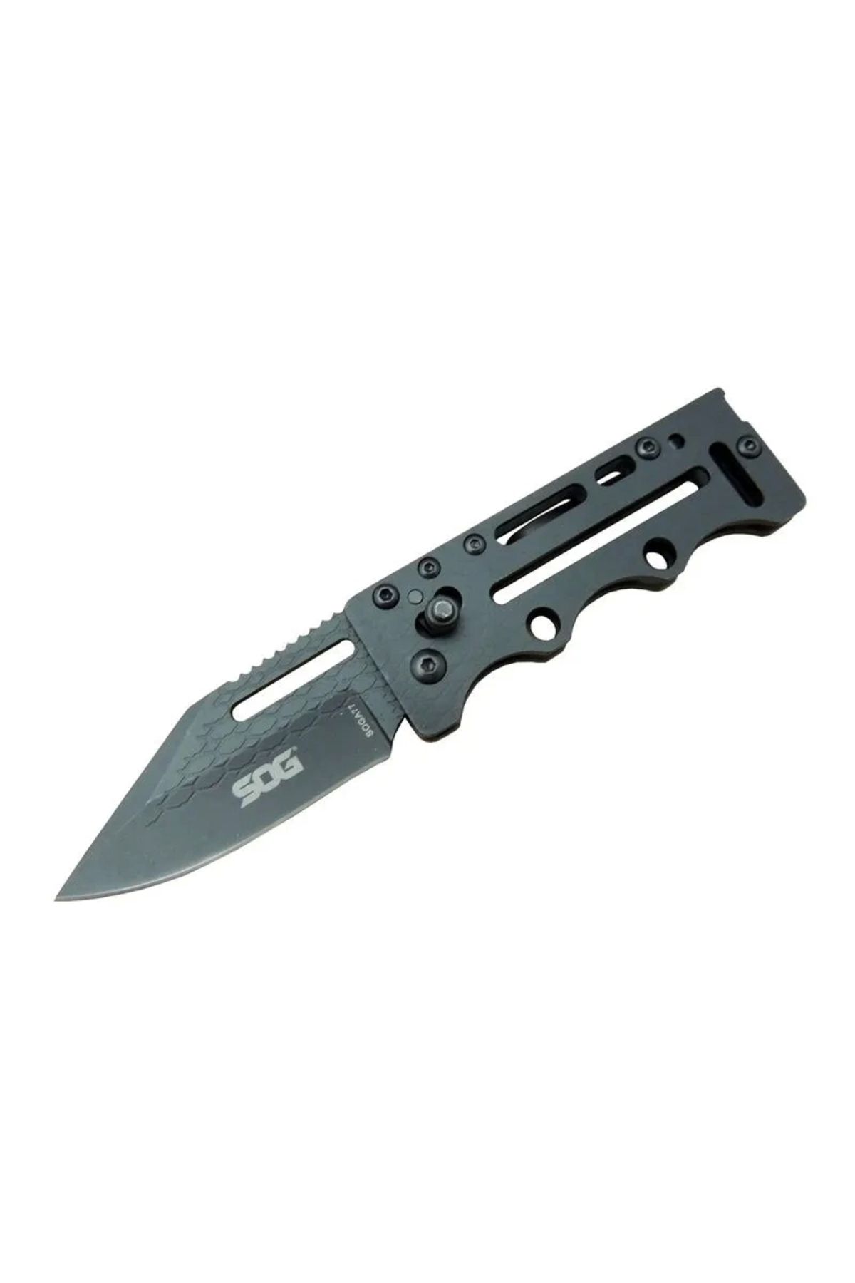 YNT İthalat Sog Ac77bk Siyah Yaprak Kamp Çakı 15 Cm - Metal Sap, Kılıflı
