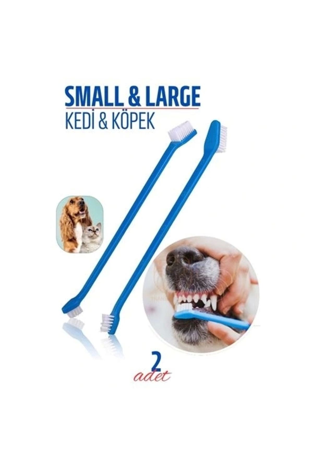 STOREMAX Köpek Ve Kedi Diş Fırçası Küçük Büyük Uçlar 2 ADET