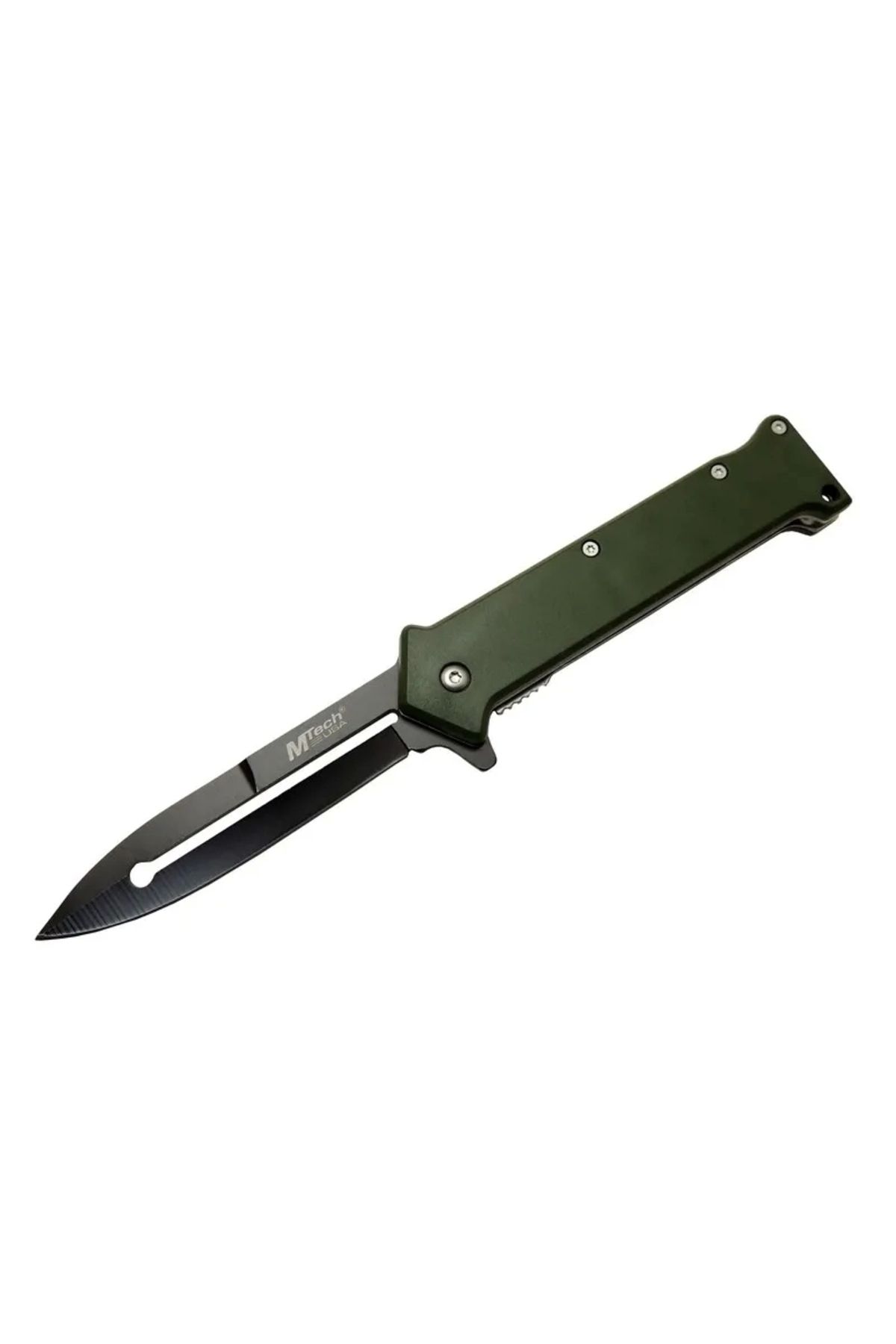 YNT İthalat Haki Bas - Çek Kamp Çakı 20cm- Otomatik, Kemerlikli