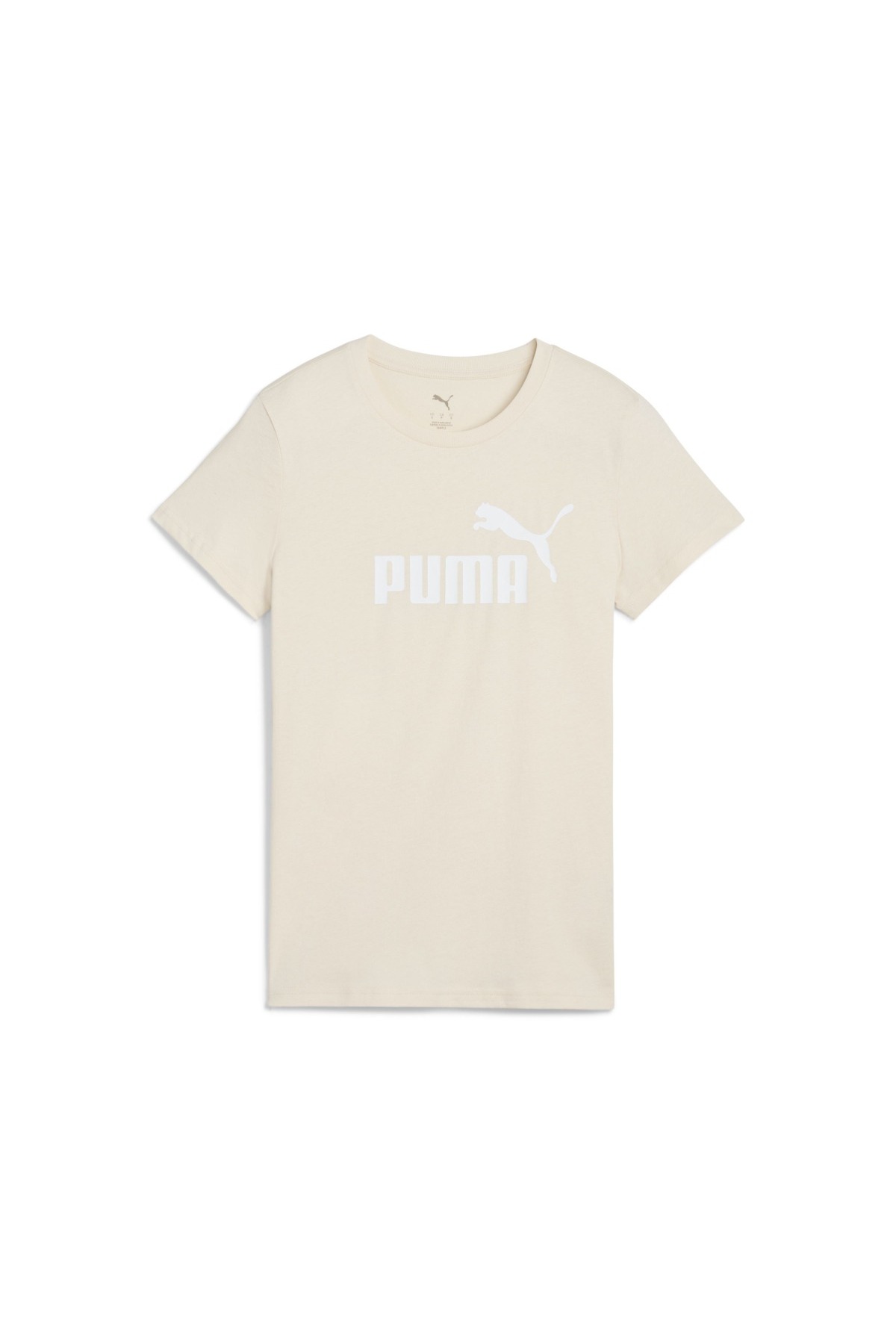 Essentials No 1 Logo Women's Beige Round Neck T-Shirt