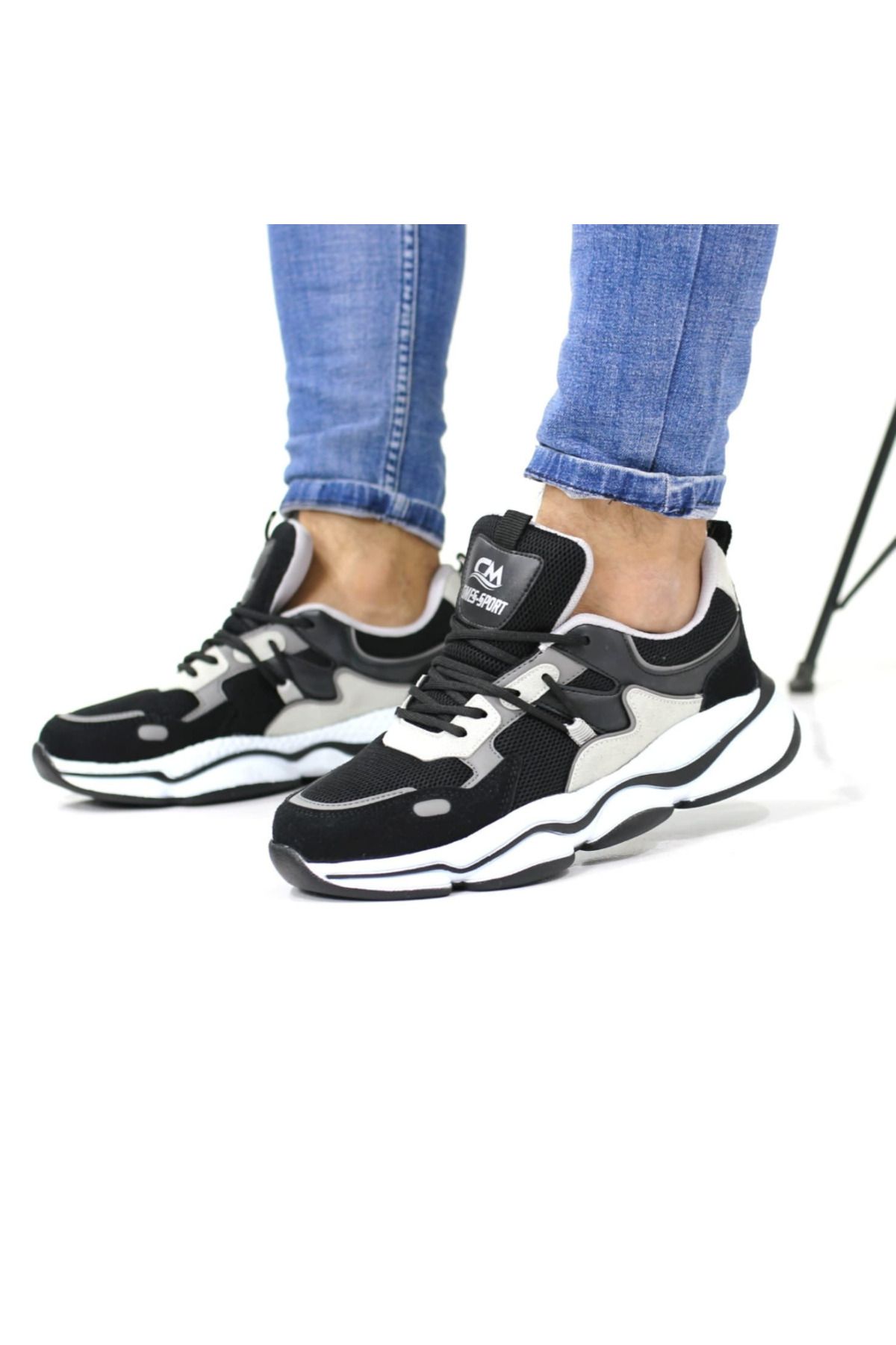 cimes sport Siyah-beyaz Erkek Sneaker 120 Serisi
