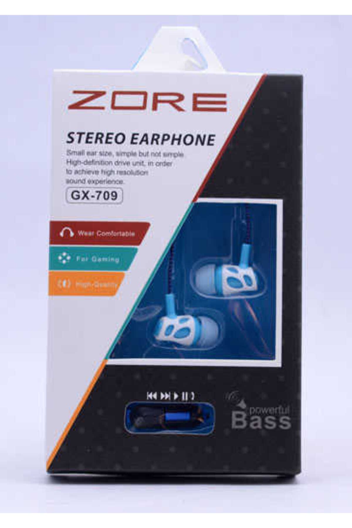 HTstore Zore GX-709 Mp3 Stereo Kulaklık-Mavi açık