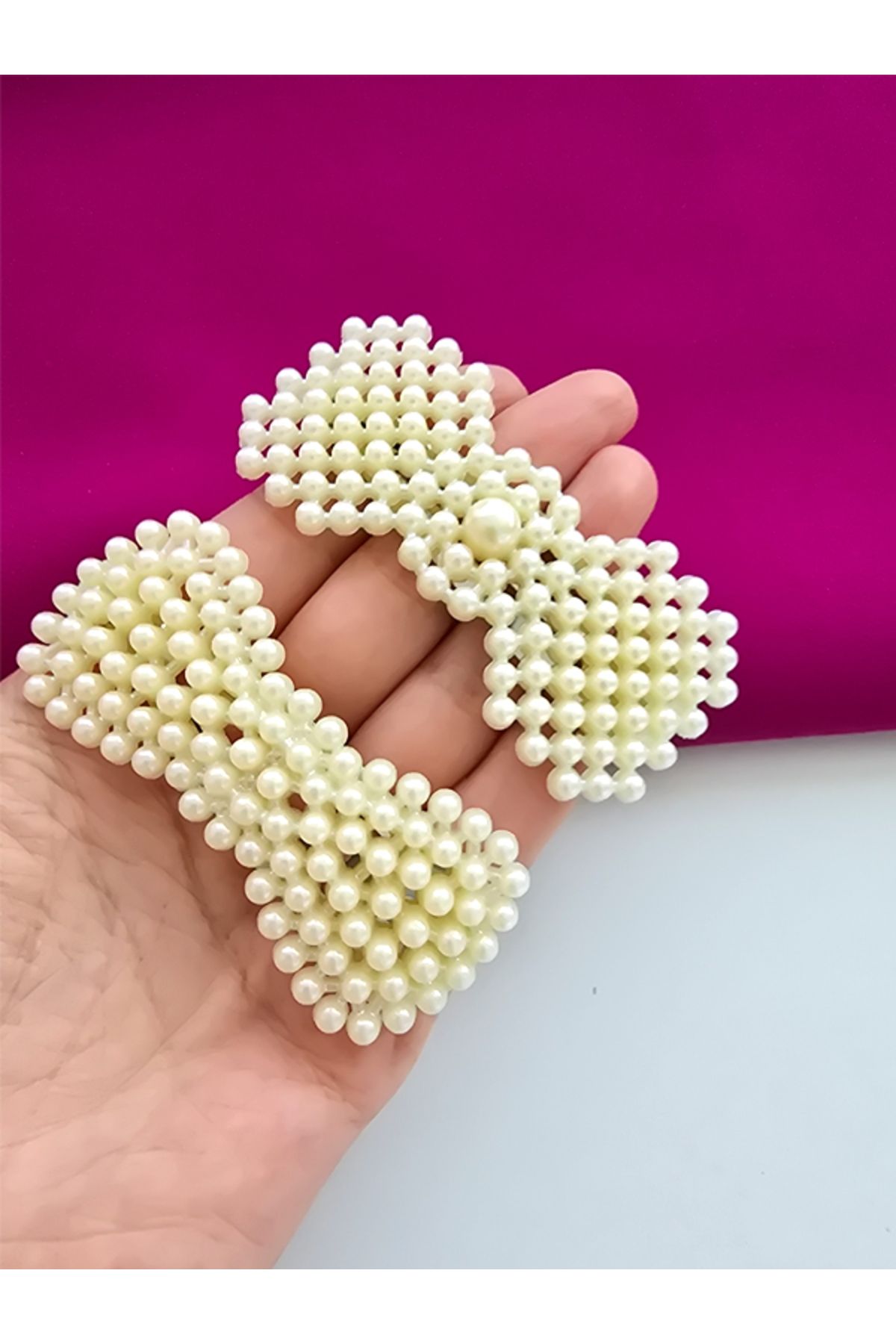 Riccoco Accessory İncili 2'li Büyük Boy Çıt Çıt Toka