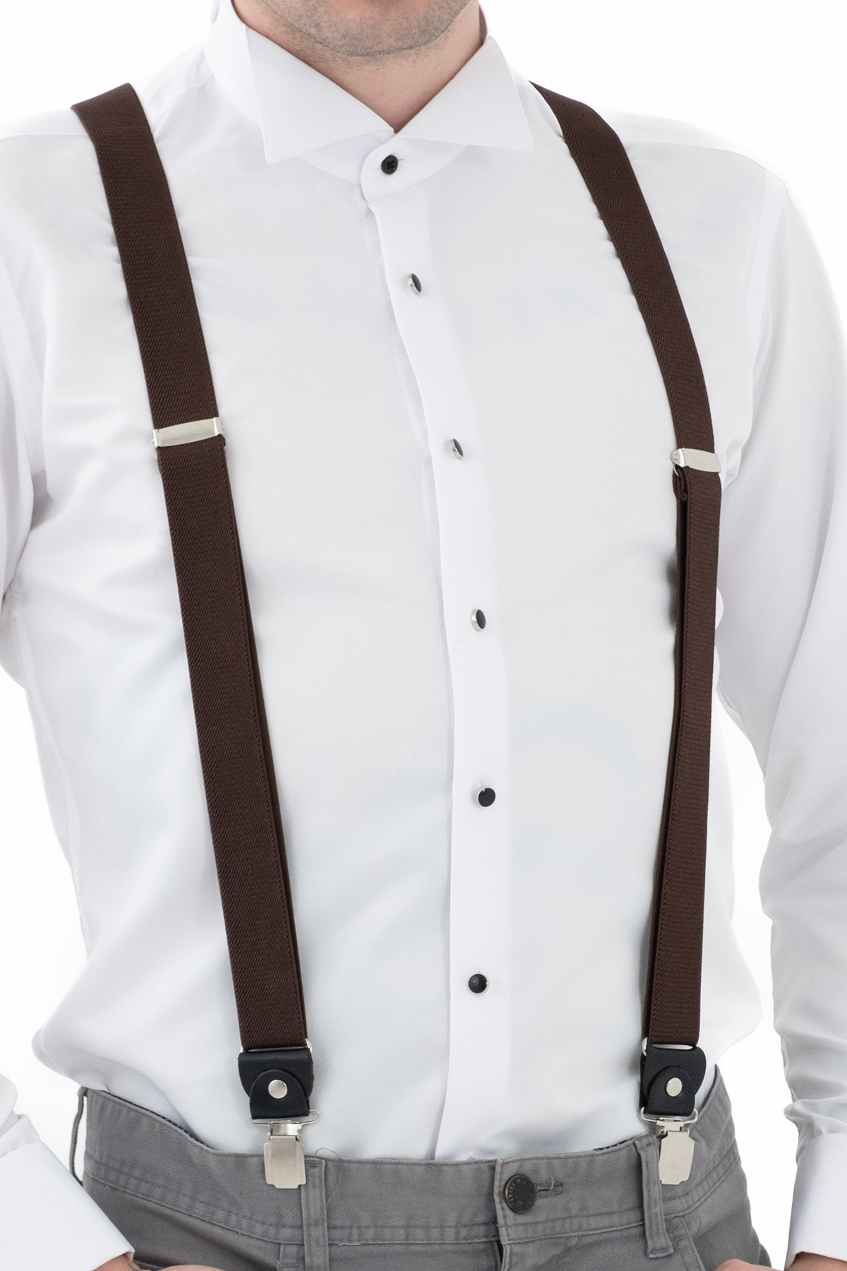 ELROZO-Men's Leather Detailed Trouser Hanger 6