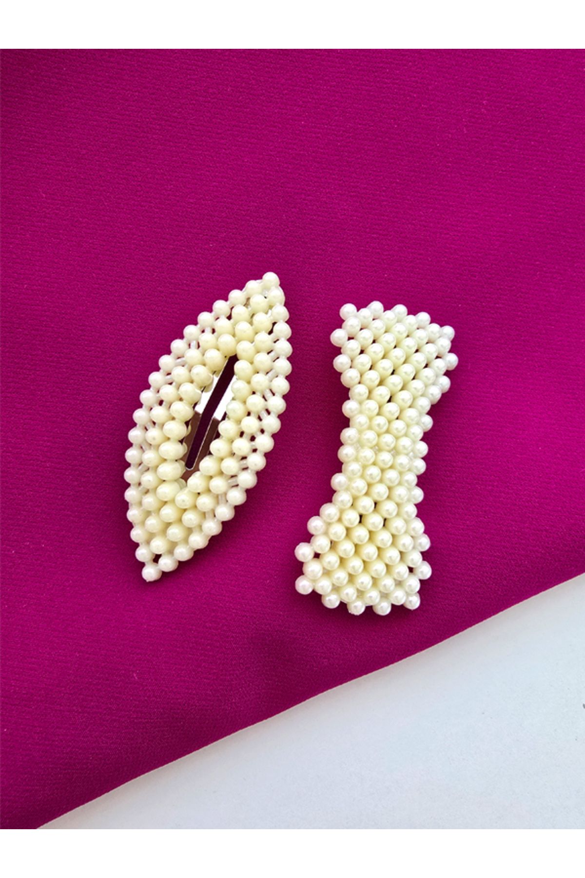 Riccoco Accessory İncili 2'li Büyük Boy Çıt Çıt Toka