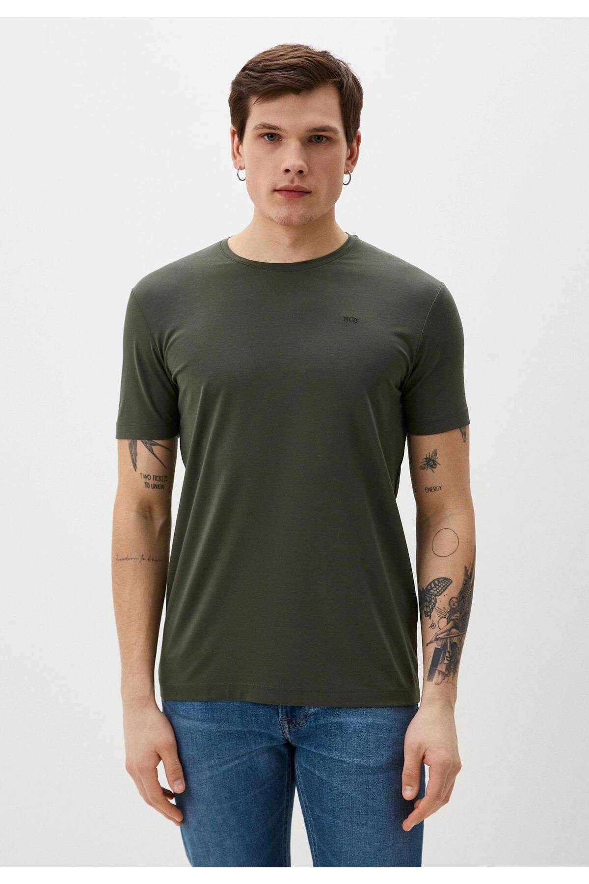 Ncs Jeans Erkek Tişört Bisiklet Yaka Haki Slim Fit T-shirt NCS JEANS 1266