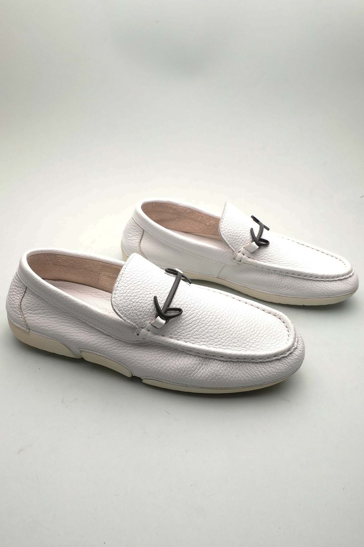 Gondol Erkek Hakiki Deri Klasik Loafer Beyaz 41 ttx.601174