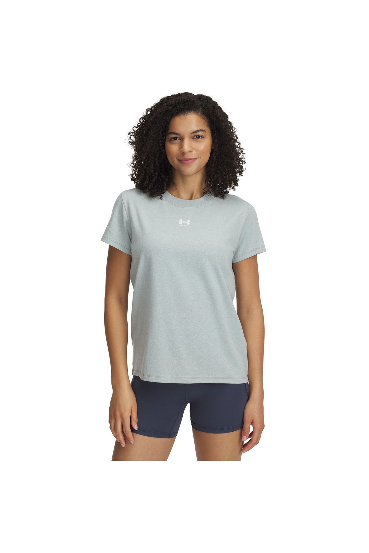 Under Armour Campus Core Kadın Yeşil Yuvarlak Yaka Tişört