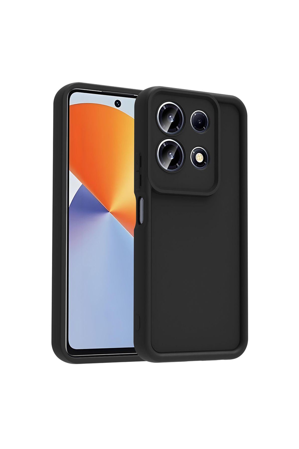 HTstore İnfinix Note 30 4G Kılıf Kamera Korumalı Zore Ananas Kapak-Siyah