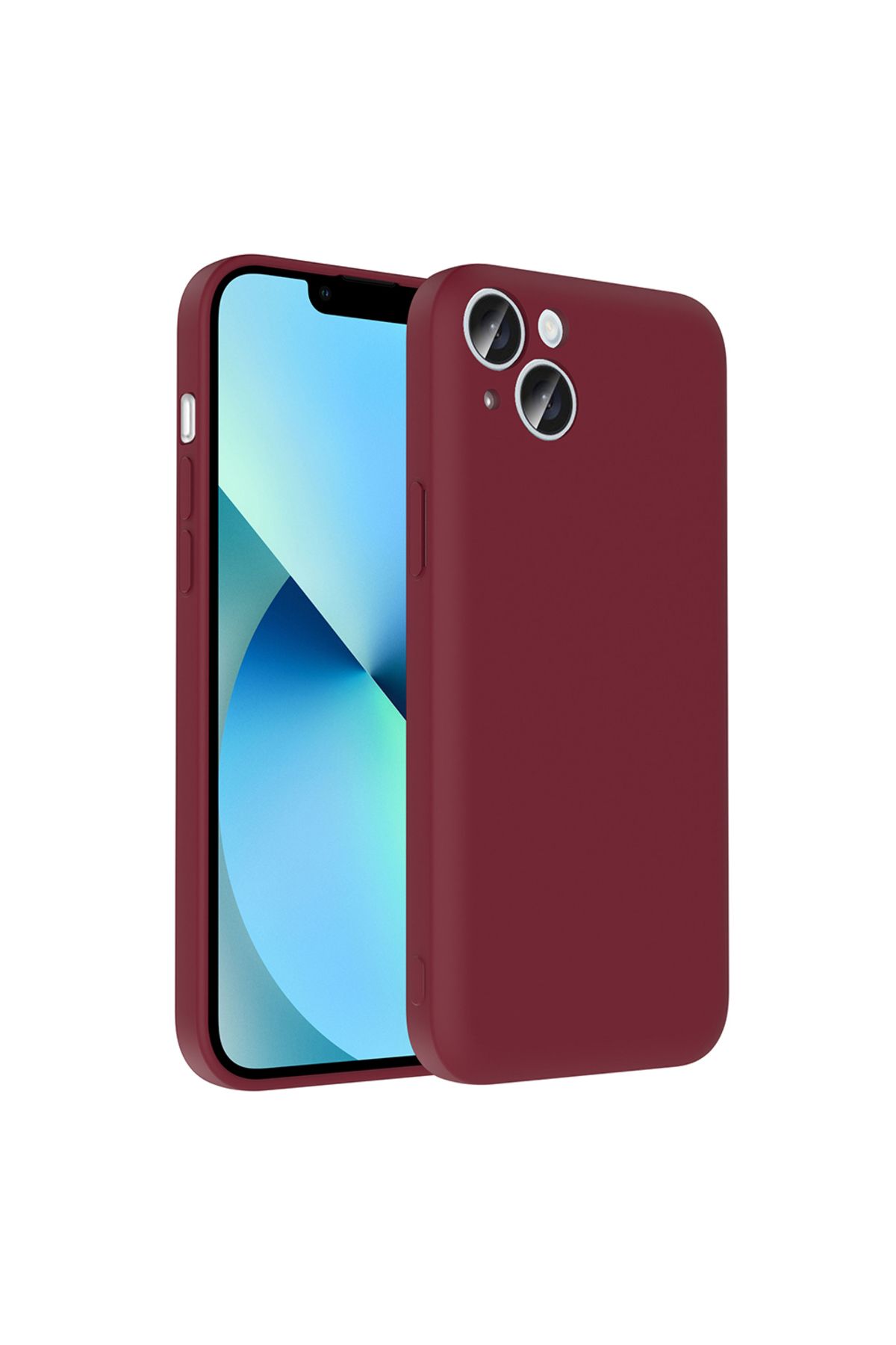 HTstore iPhone Uyumlu 13 Kılıf Kamera Korumalı Kartlık Hazneli Zore Vitra Kapak-Mürdüm