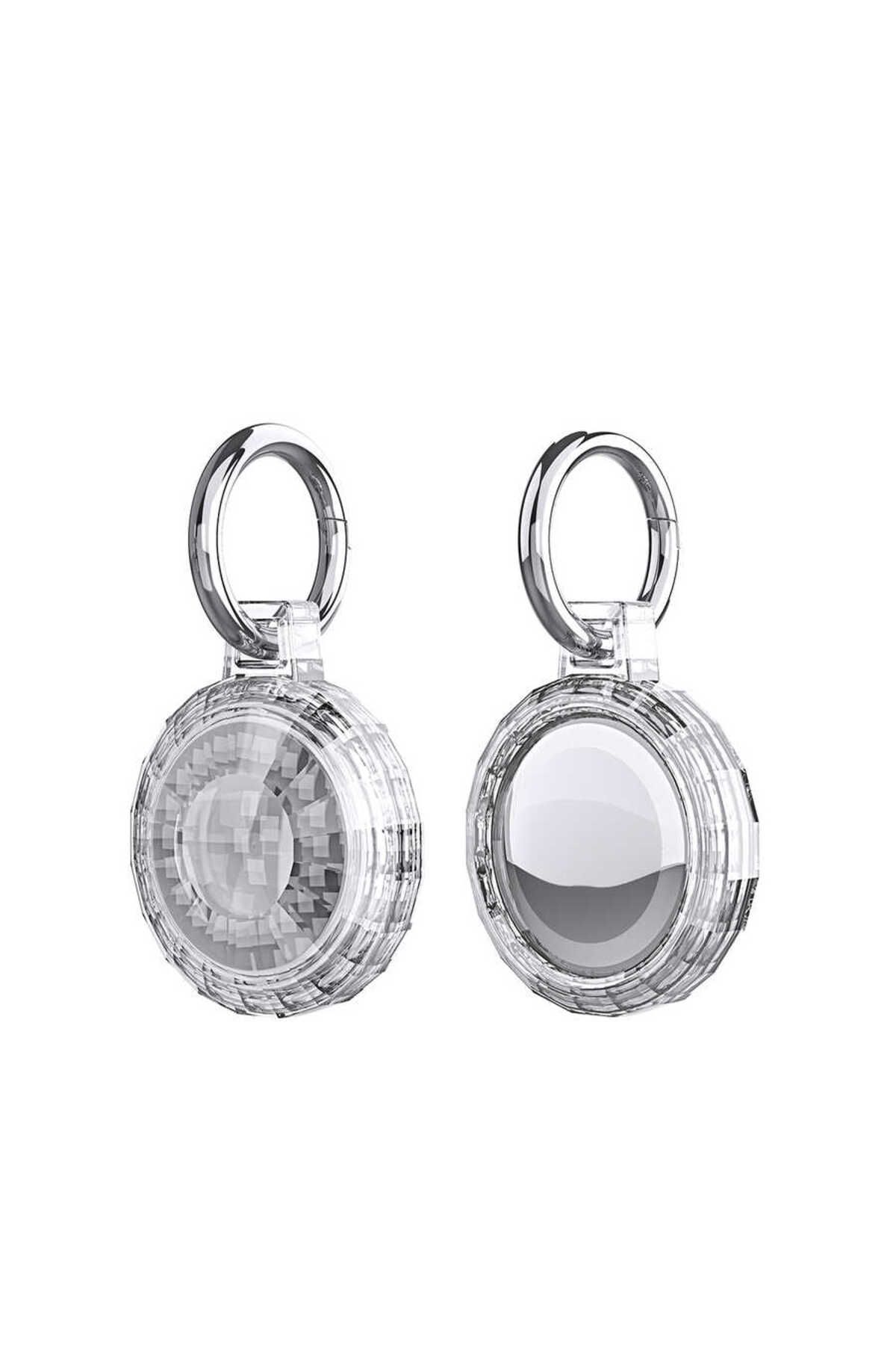 HTstore Zore Airtag Uyumlu 04 Silikon Anahtarlık-Renksiz