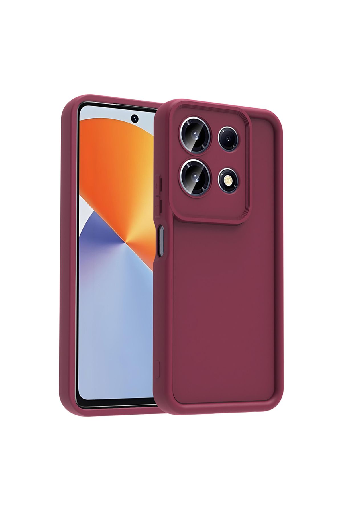 HTstore İnfinix Note 30 4G Kılıf Kamera Korumalı Zore Ananas Kapak-Mürdüm