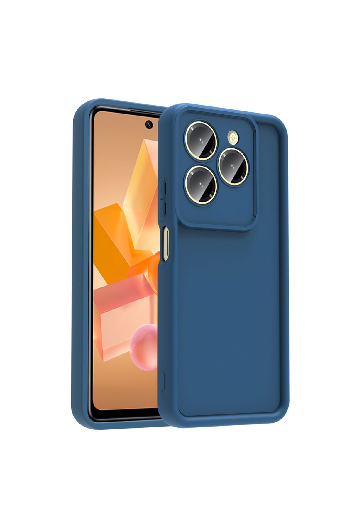 HTstore İnfinix Hot 40 Pro Kılıf Kamera Korumalı Zore Ananas Kapak