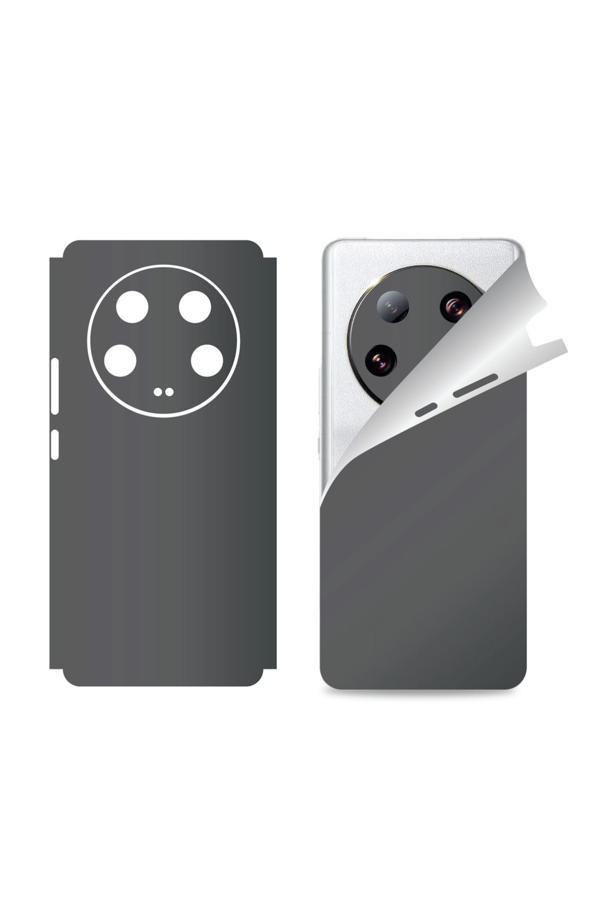 Bowie Xiaomi Mi 13 Ultra için uyumlu 360 full arka ve yan kaplama koruma sticker KOYU GRİ