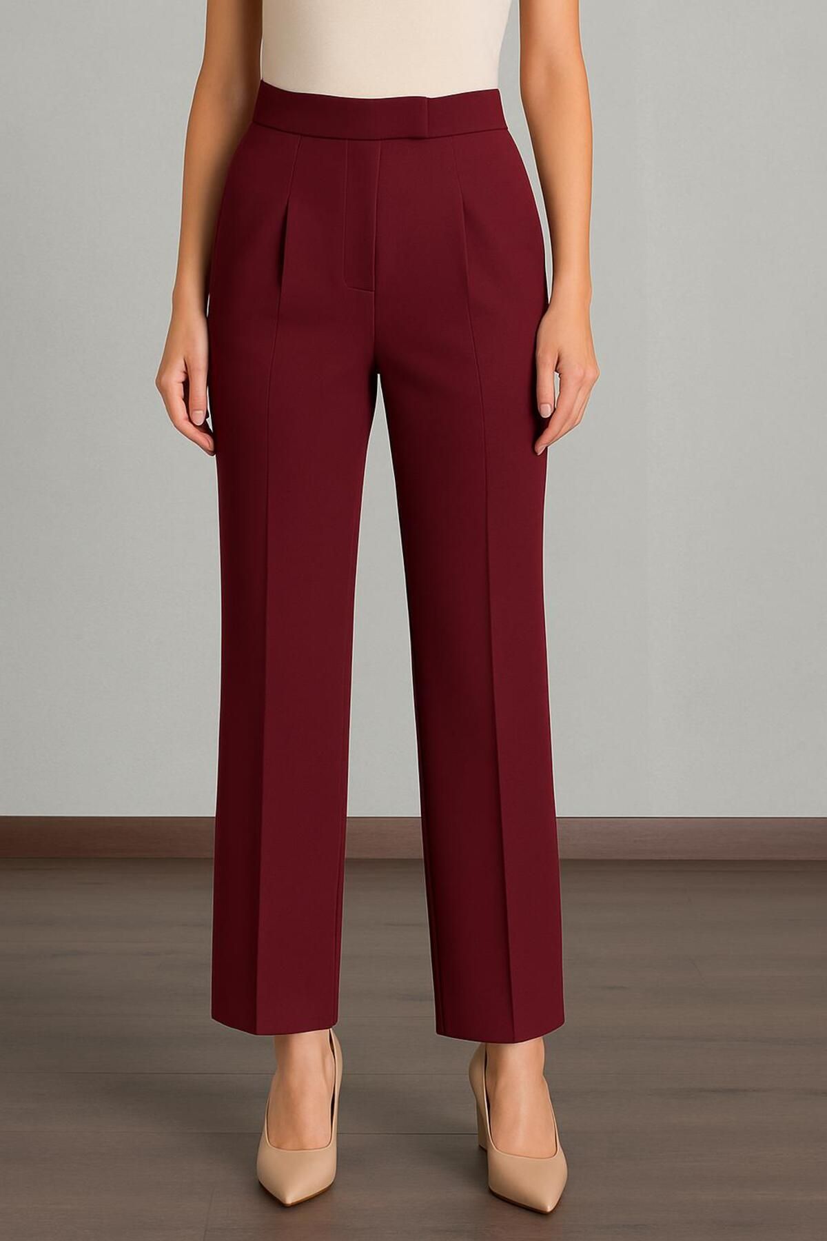 ELONİ KUMAŞ PANTALON BELİ LASTİKLİ GENİŞ PAÇA