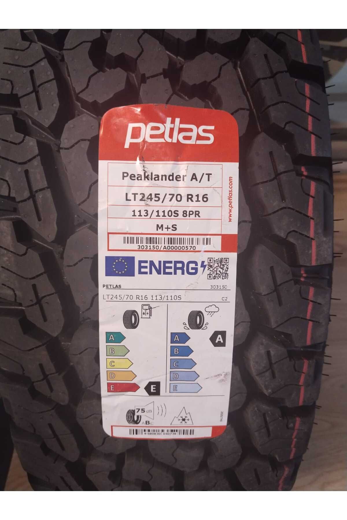 Petlas 245/70 R16 TL 113/110S LRD RWL PEAKLANDER A/T PETLAS 4X4 ARAZİ LASTĞİ BEYAZ YANAK YAZILI 2025 ÜRETİM