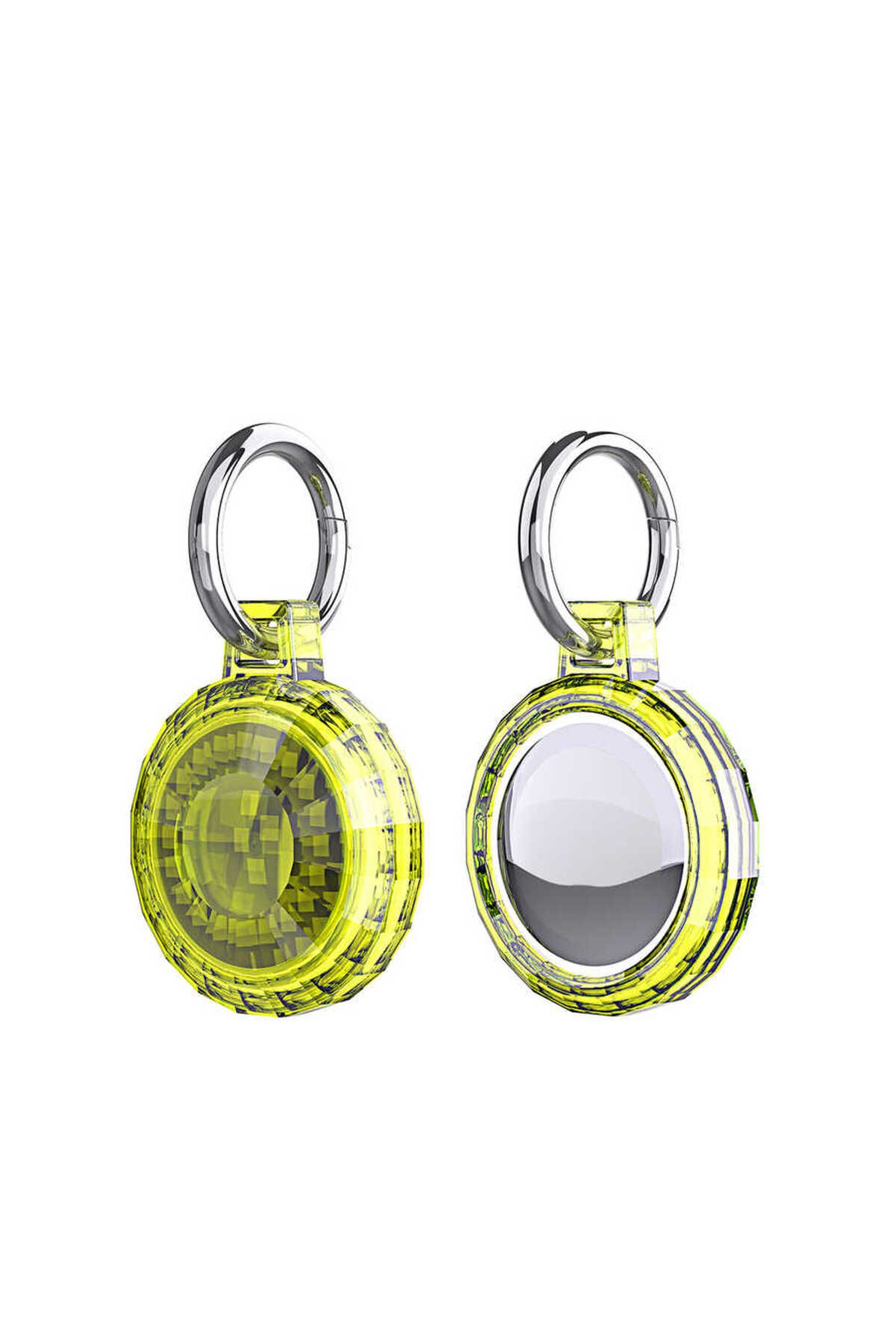 HTstore Zore Airtag Uyumlu 04 Silikon Anahtarlık-Sarı