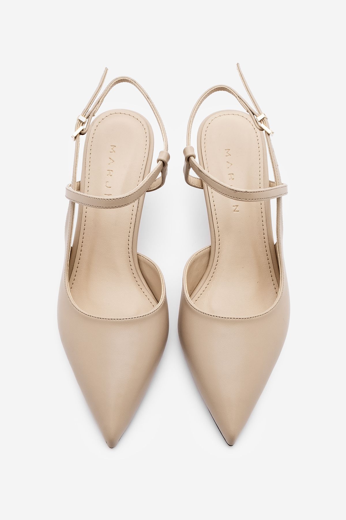 Marjin-Livam Beige Stiletto pentru femei - Tocuri cu vârf ascuțit și bretele cu spatele deschis 7