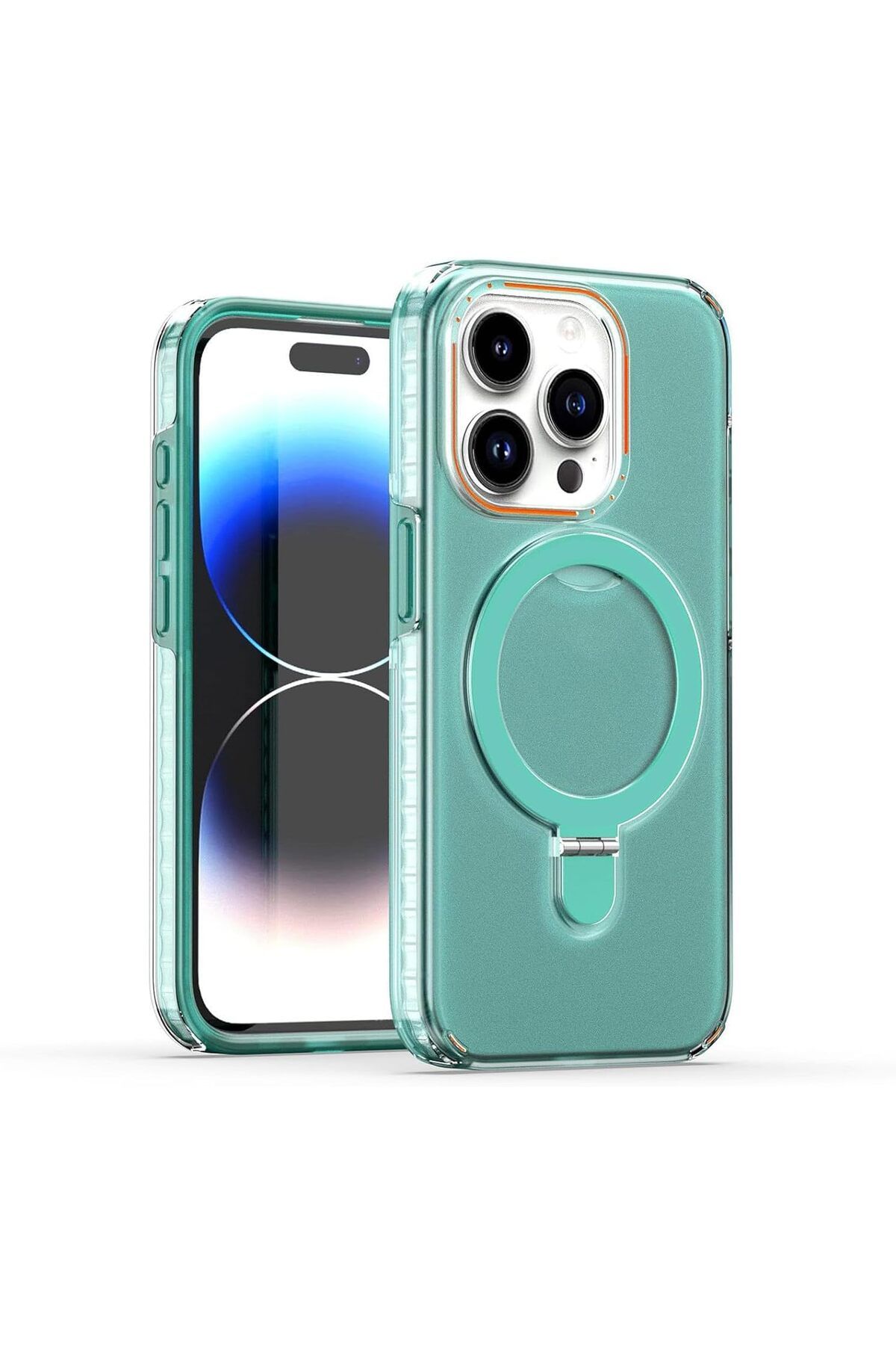 Teleplus iPhhone 15 Pro Kılıf Manyetik Standlı Şarj Çift Katmanlı Pc Sert Kapak