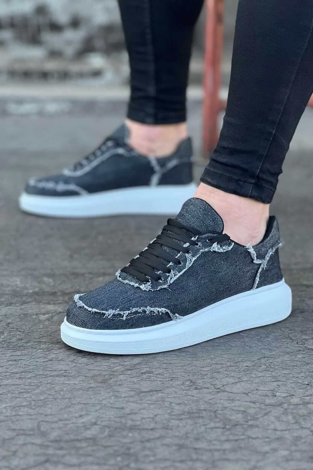 Erbilden WG018 Gri Kot Kumaş Erkek Casual Ayakkabı