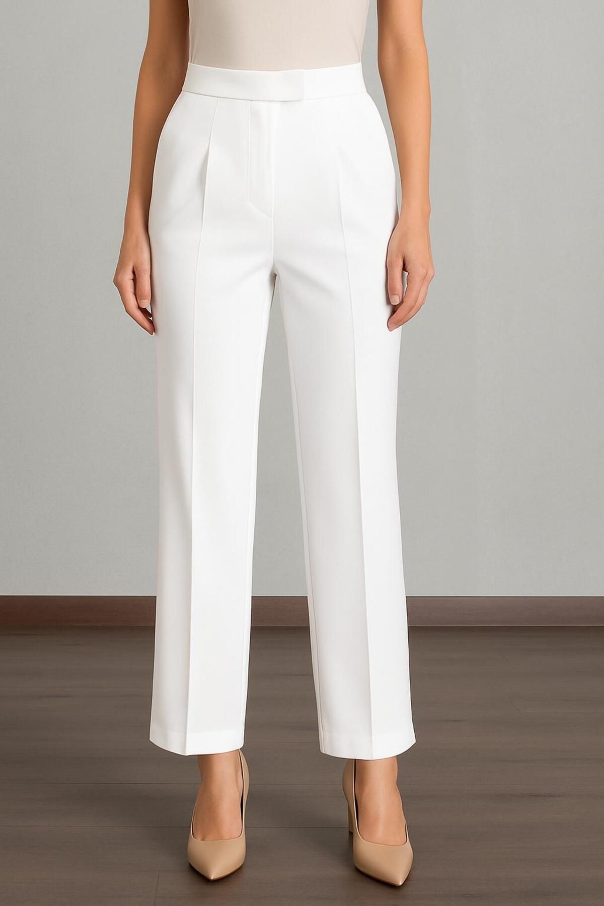 ELONİ KUMAŞ PANTALON BELİ LASTİKLİ GENİŞ PAÇA