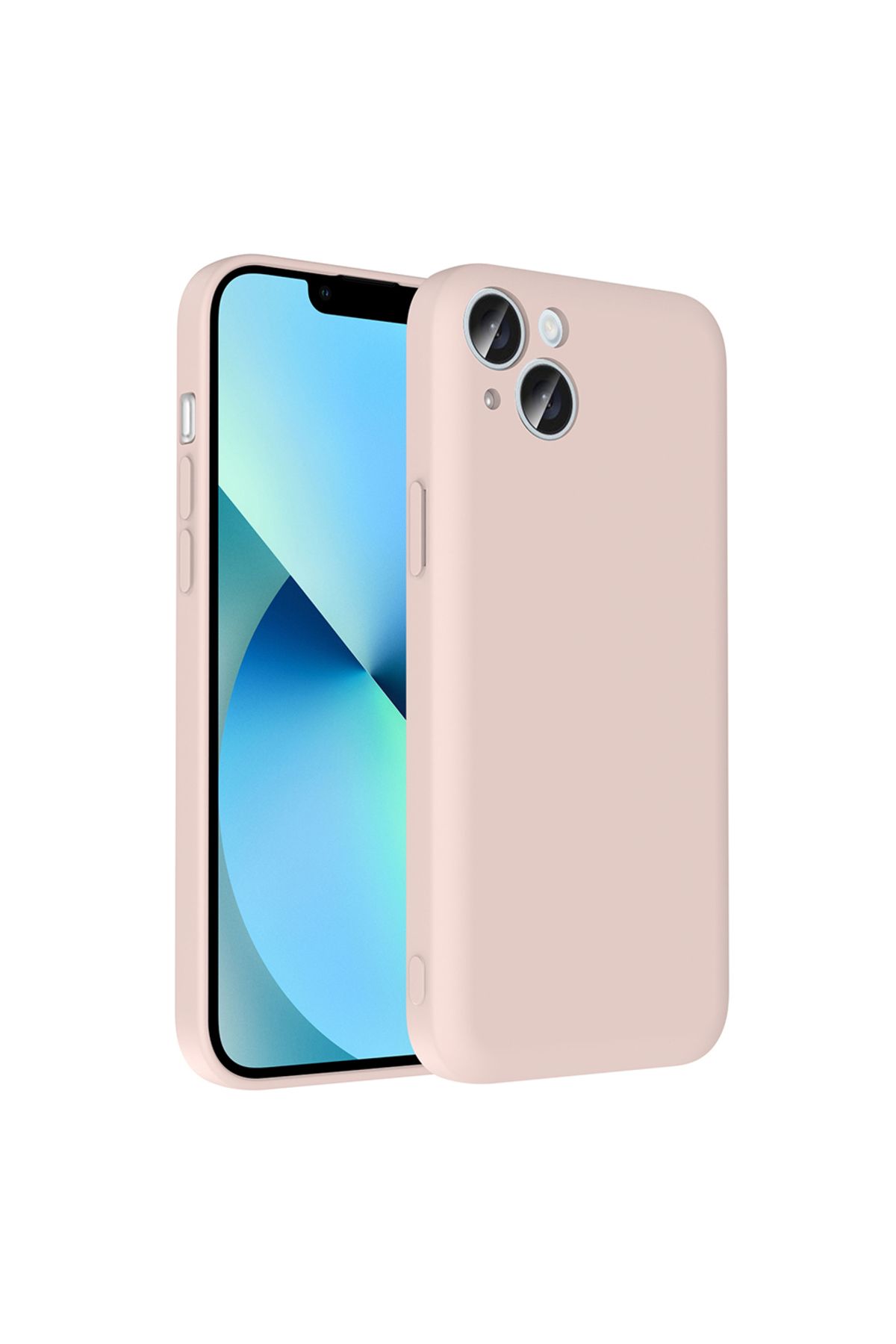 HTstore iPhone Uyumlu 13 Kılıf Kamera Korumalı Kartlık Hazneli Zore Vitra Kapak-Pembe