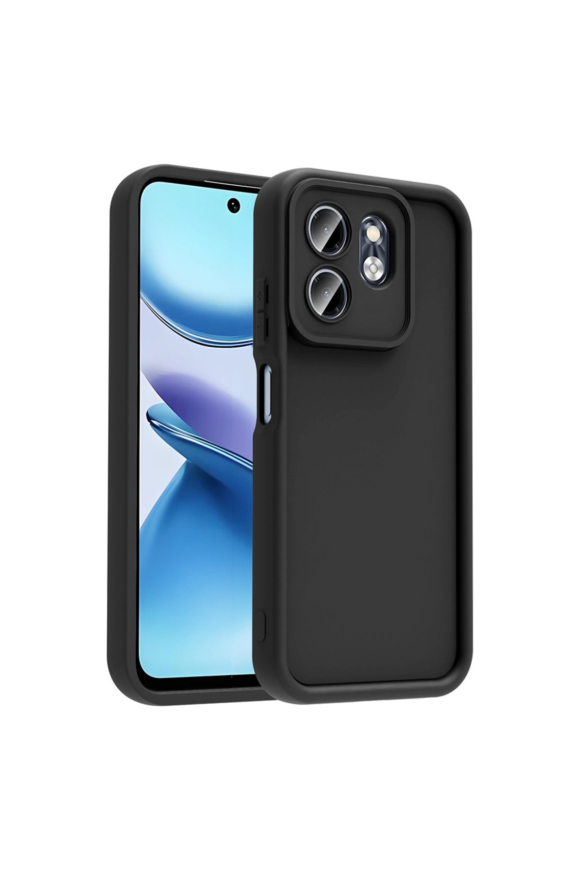 HTstore İnfinix Smart 9 Kılıf Kamera Korumalı Zore Ananas Kapak-Siyah