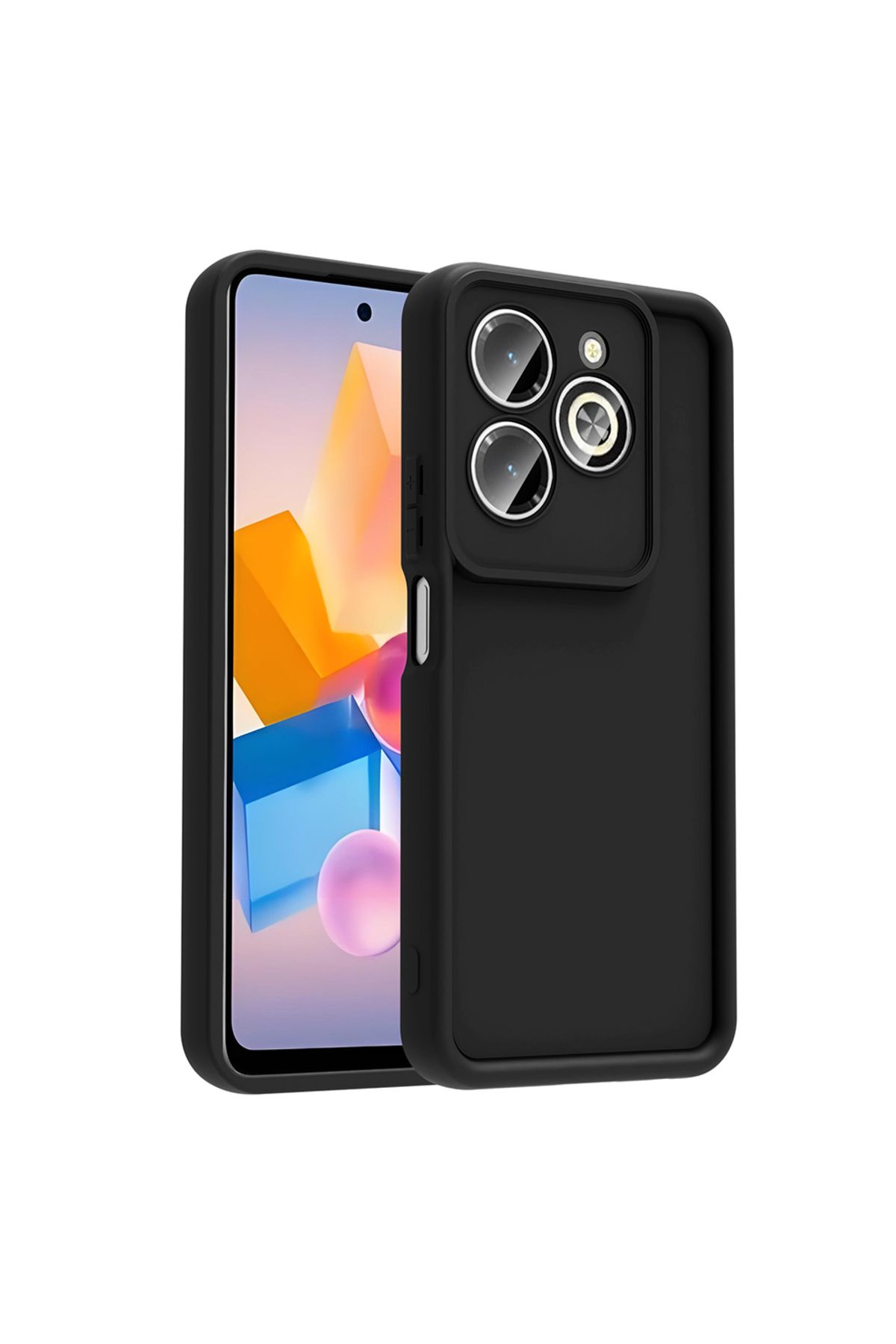 HTstore İnfinix Hot 40İ Kılıf Kamera Korumalı Zore Ananas Kapak-Siyah