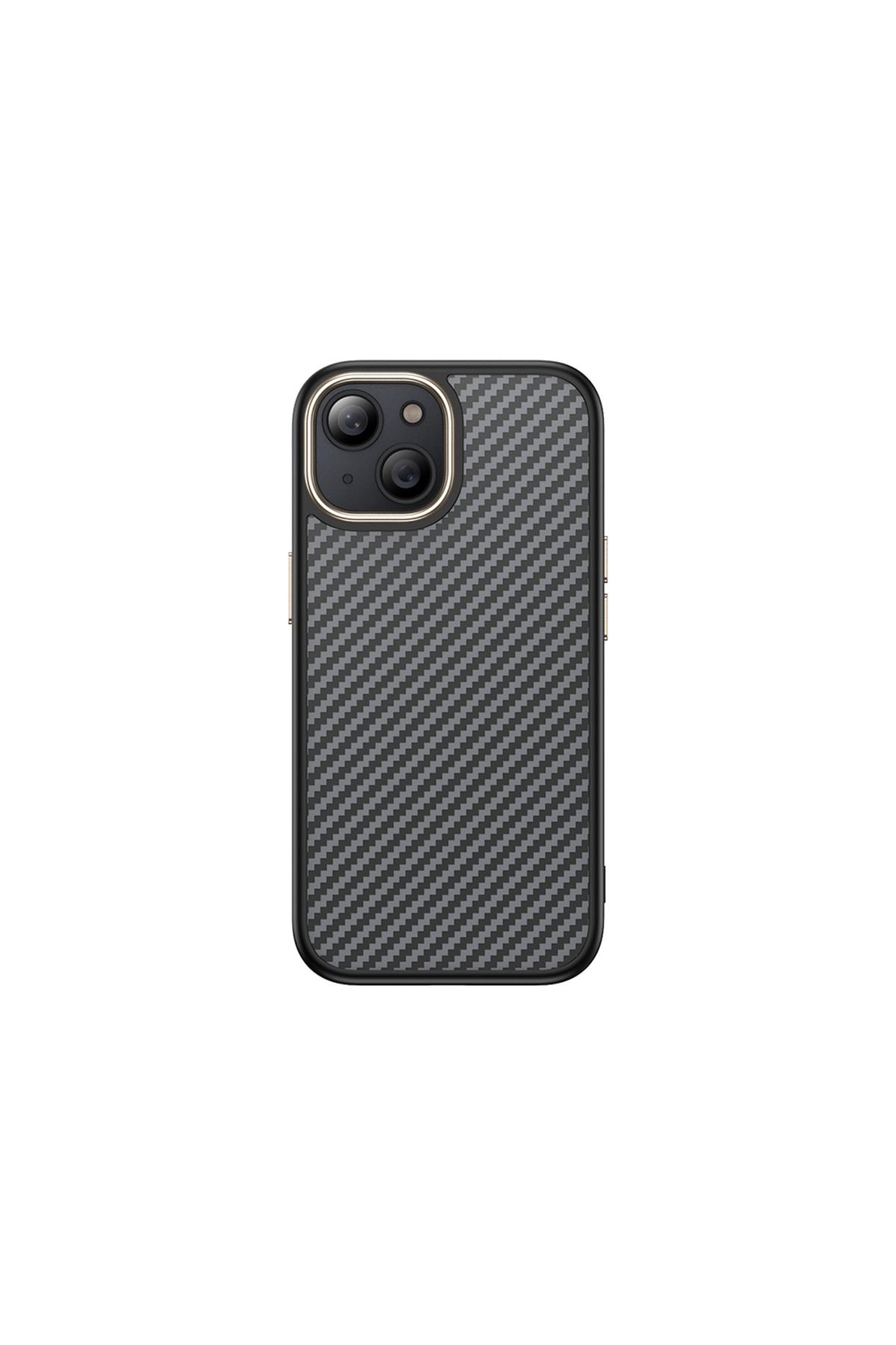 HTstore iPhone Uyumlu 15 Kılıf M-safe Şarj Özellikli Karbon Fiber Görünümlü Zore Antina Kapak-Gri