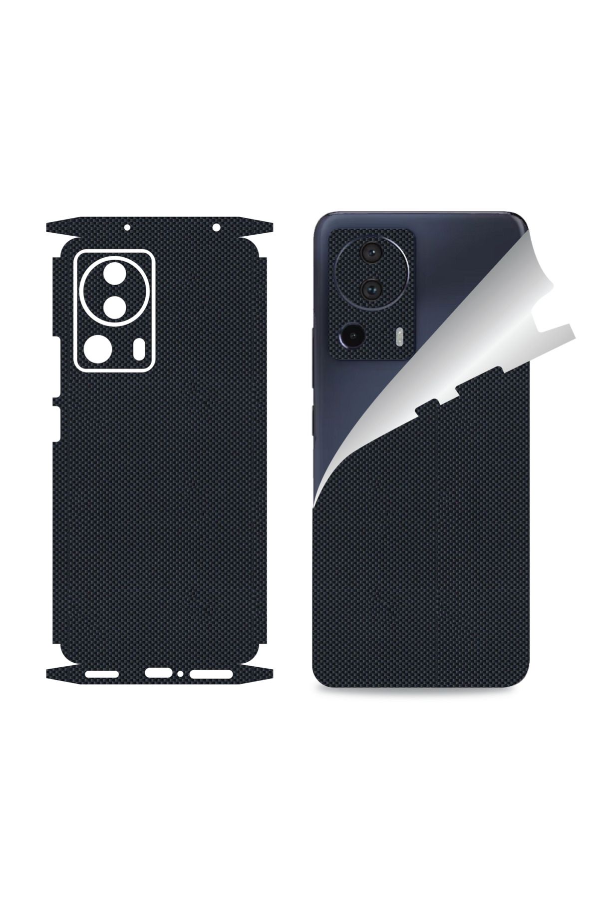 Bowie Xiaomi Mi 13 Lite için uyumlu 360 full arka ve yan kaplama koruma sticker KARBONFİBER