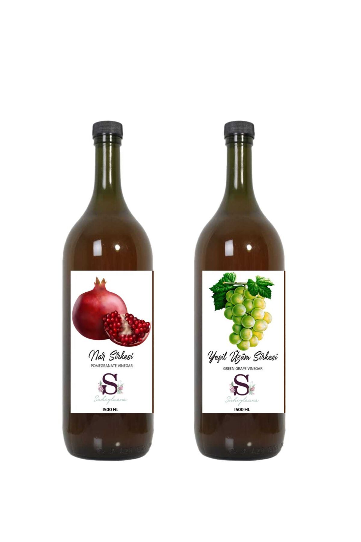 Süheylaana Doğal Nar Sirkesi 1500 Ml - Doğal Yeşil Üzüm Sirkesi 1500 Ml