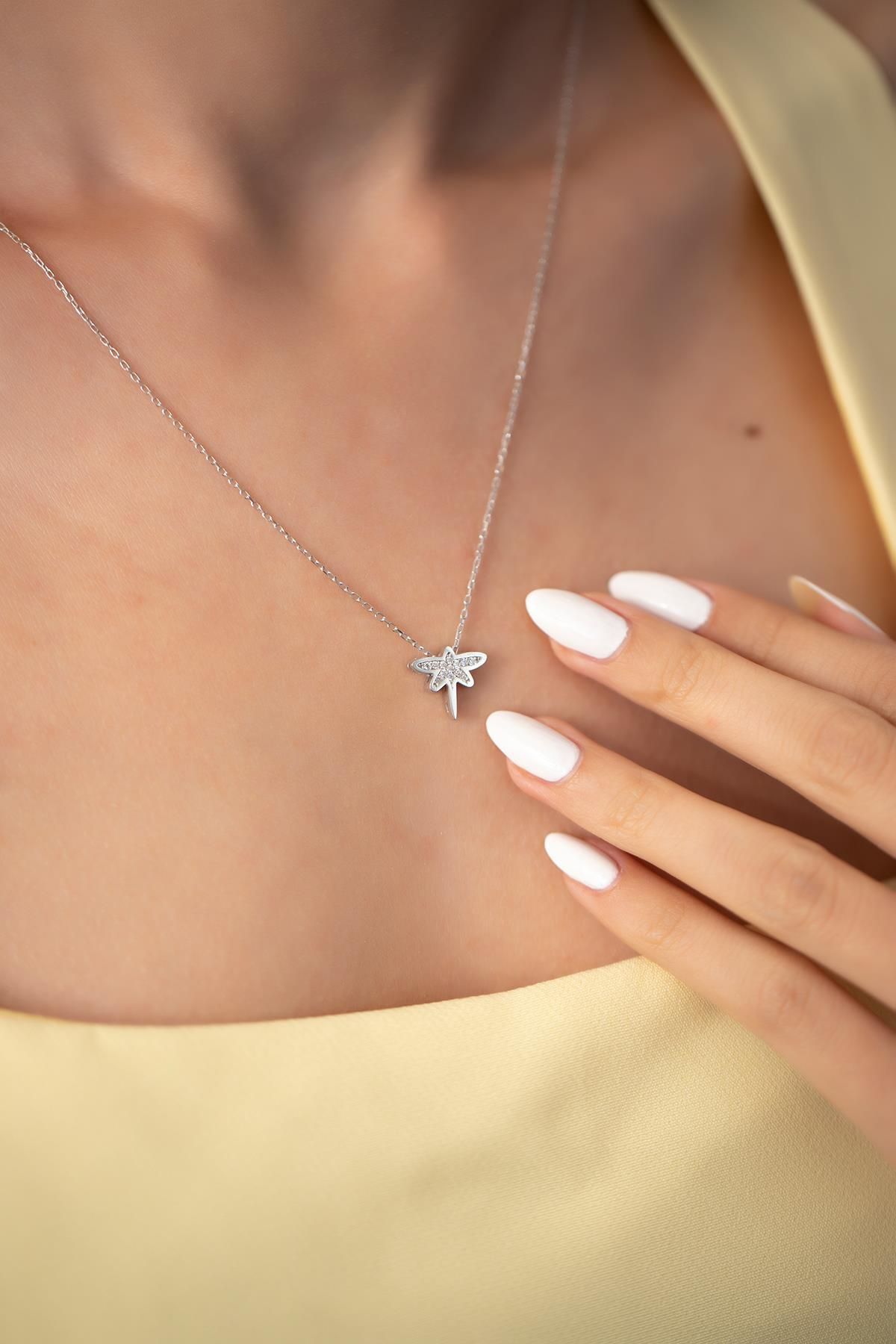 Ninova Silver Yusufçuk Model Gümüş Zirconia Kolye