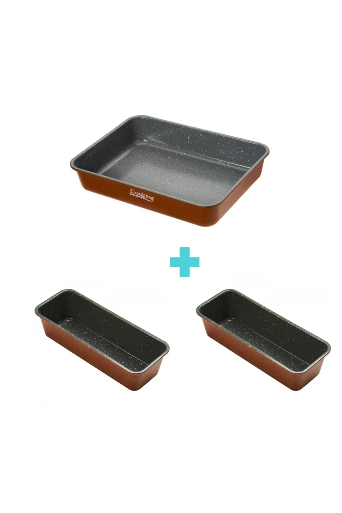 Cooking by Heinner Σετ tava cuptor + 2 x Tava cozonac, acoperire ceramica