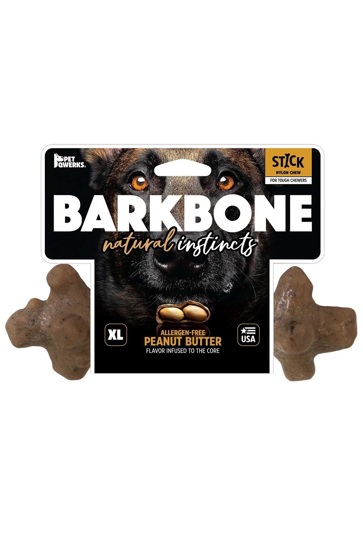 Pet Qwerks BarkBone Natural Fıstık Ezmesi Aromalı Bitmeyen Bitmeyen Köpek Çiğneme Kemiği (XL Boy)