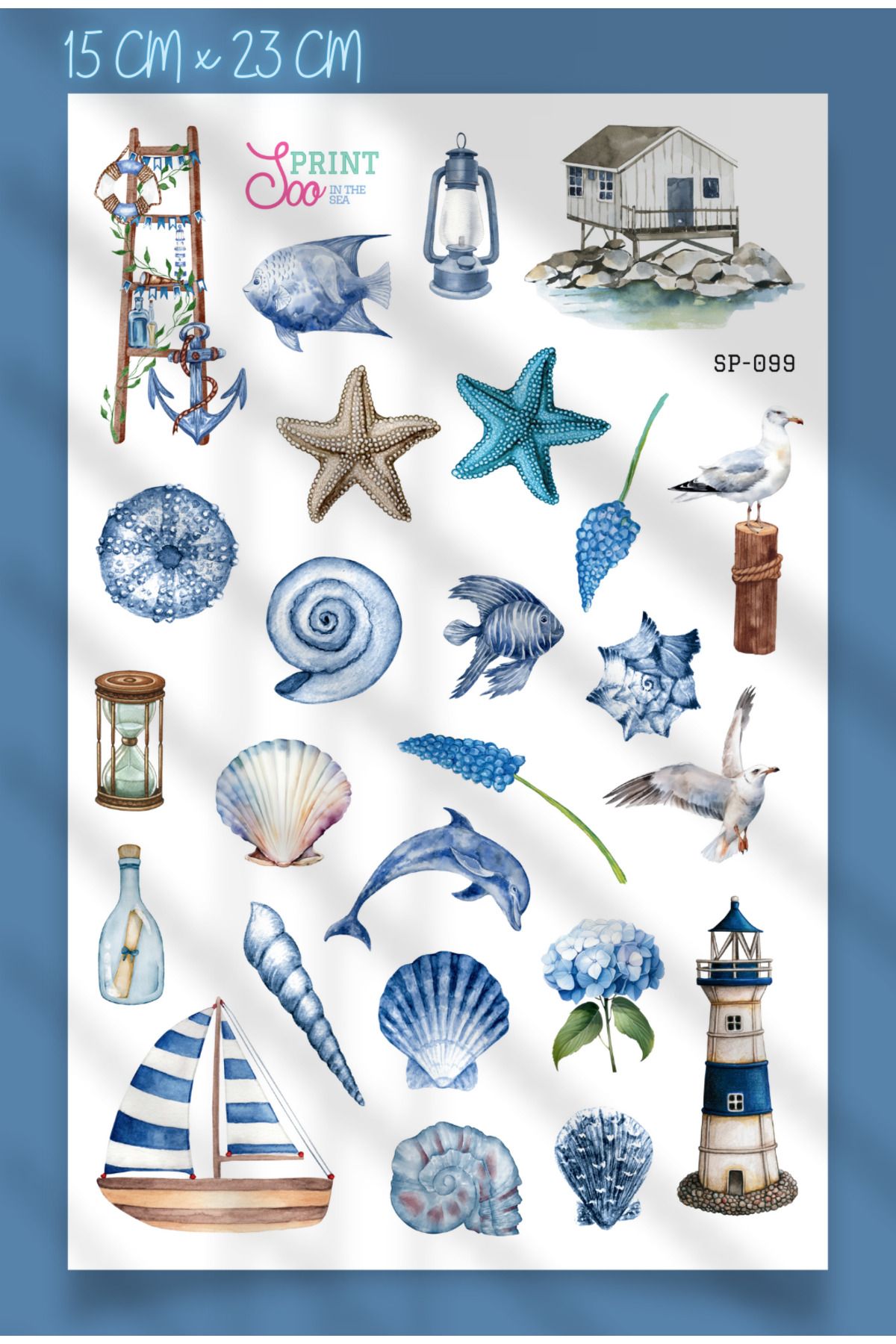 SooPRINT In The Sea Sticker Koleksiyonu - 15 x 23 cm Her Yüzeyde Harikalar Yarat!