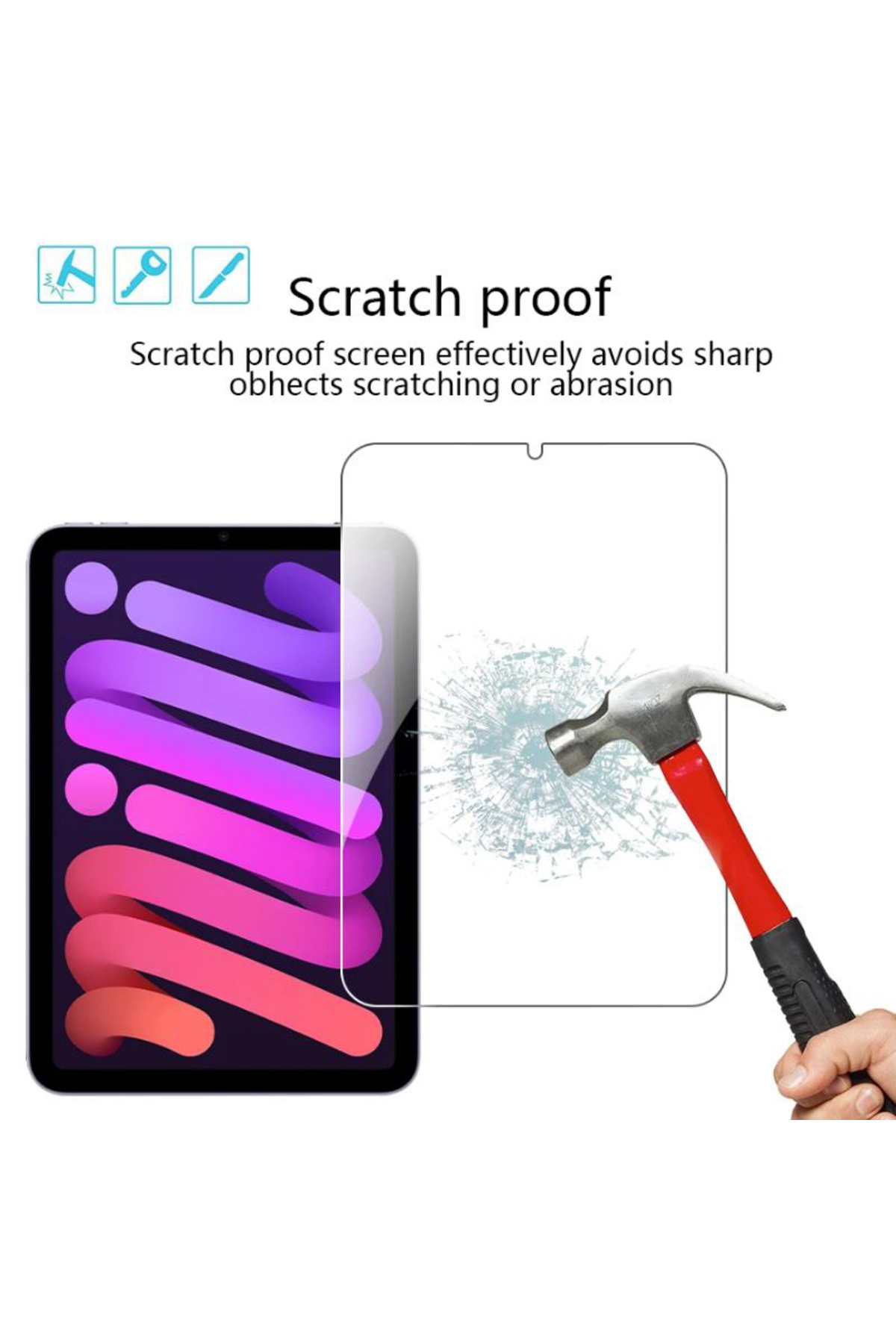 REDz Accessories-Folie de sticlă securizată pentru iPad Mini 6/7, transparentă 3