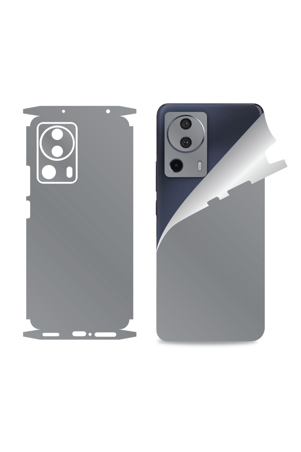 Bowie Xiaomi Mi 13 Lite için uyumlu 360 full arka ve yan kaplama koruma sticker GRİ