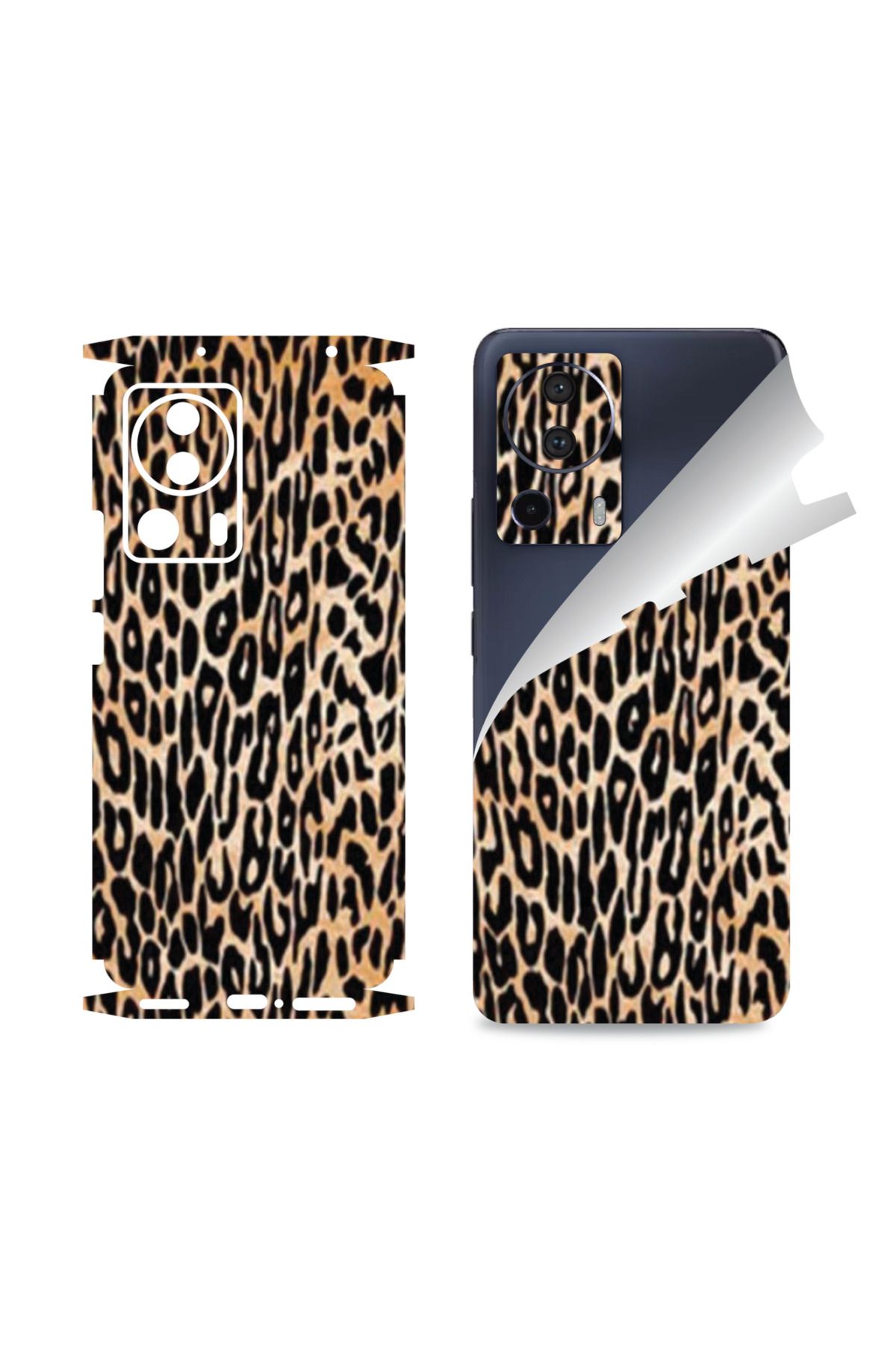 Bowie Xiaomi Mi 13 Lite için uyumlu 360 full arka ve yan kaplama koruma sticker LEOPAR DESEN