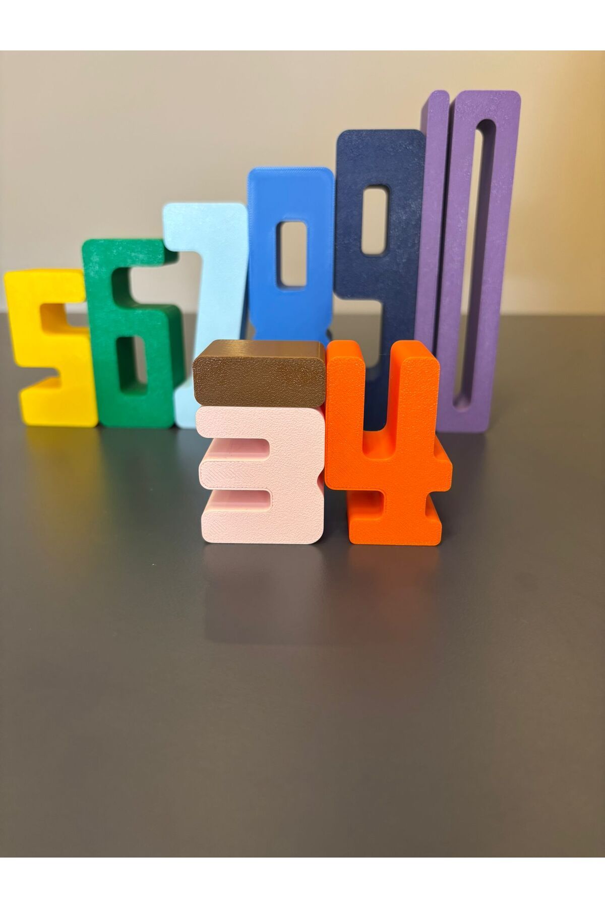 3DekorPusula Sayı Blokları Puzzle - Montesori Toplama Blokları - Eğitici Oyuncak