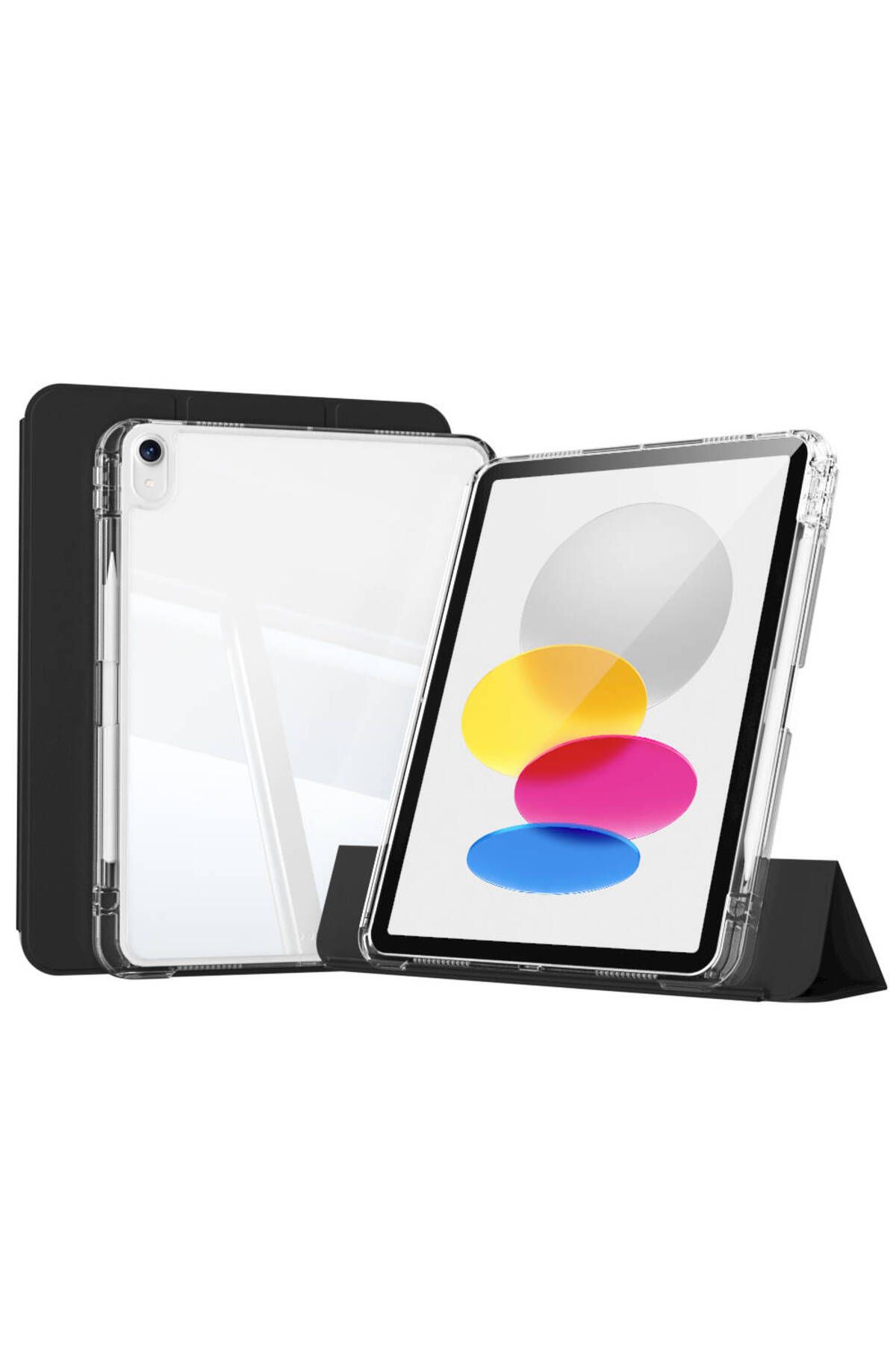 HTstore iPad Uyumlu 11.Nesil 2025 Kılıf Magnetik Ayrılabilen Airbagli Zore Sliding Tablet Kılıfı-Siyah