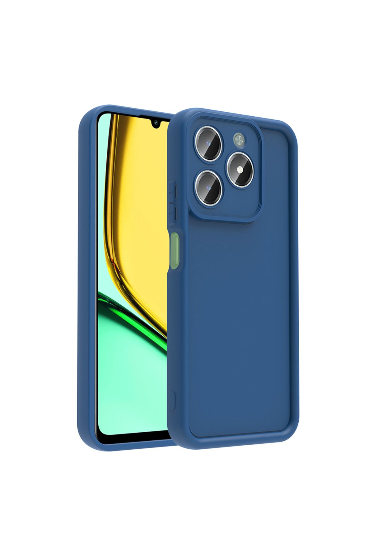 HTstore Realme C61 Kılıf Kamera Korumalı Zore Ananas Kapak-Koyu yeşil
