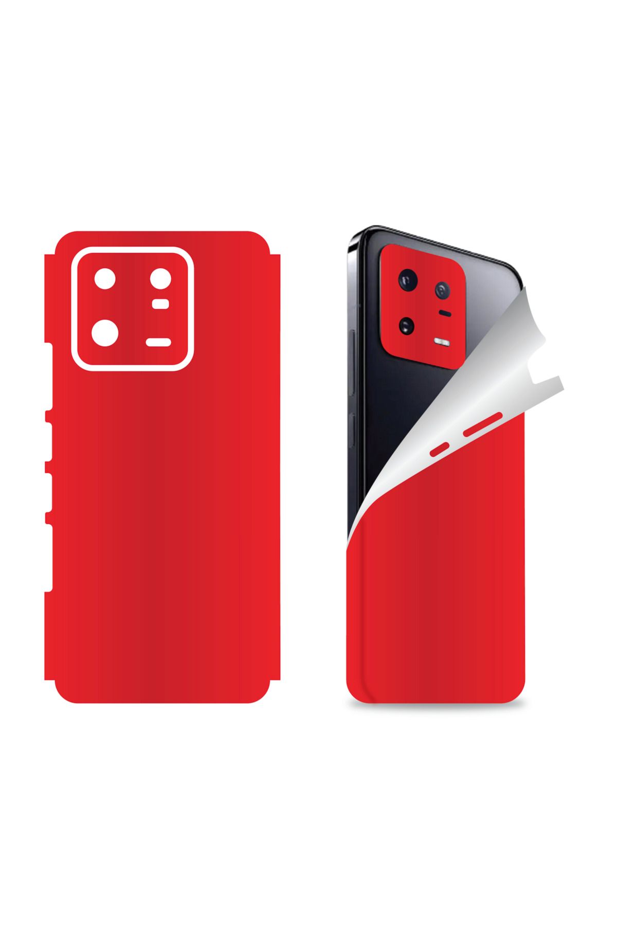 Bowie Xiaomi Mi 13 Pro için uyumlu 360 full arka ve yan kaplama koruma sticker KIRMIZI