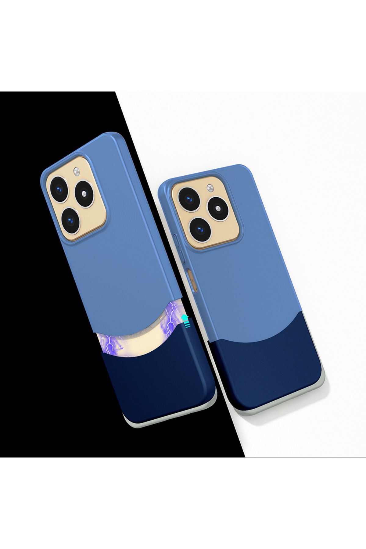 HTstore Realme C61 Kılıf Mıknatıslı Zore Duble Kapak-Lacivert