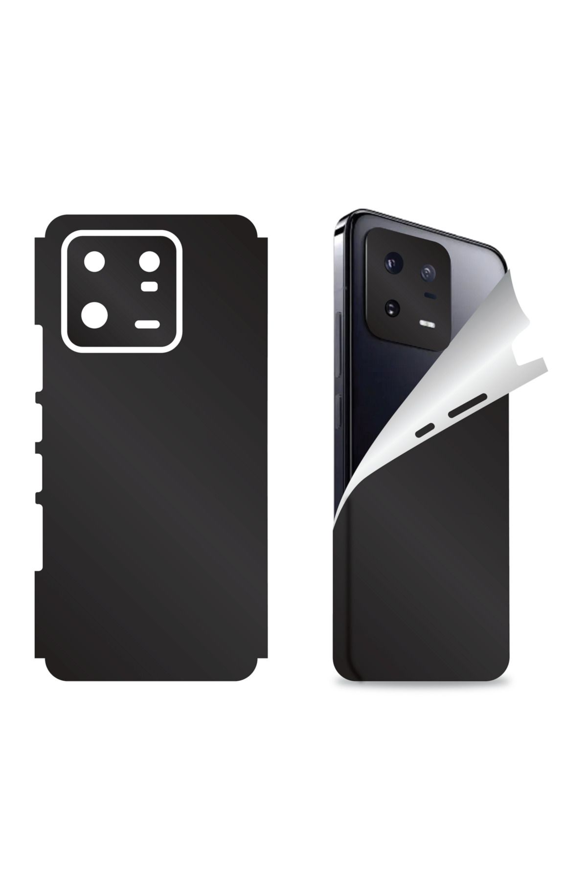 Bowie Xiaomi Mi 13 Pro için uyumlu 360 full arka ve yan kaplama koruma sticker MAT SİYAH