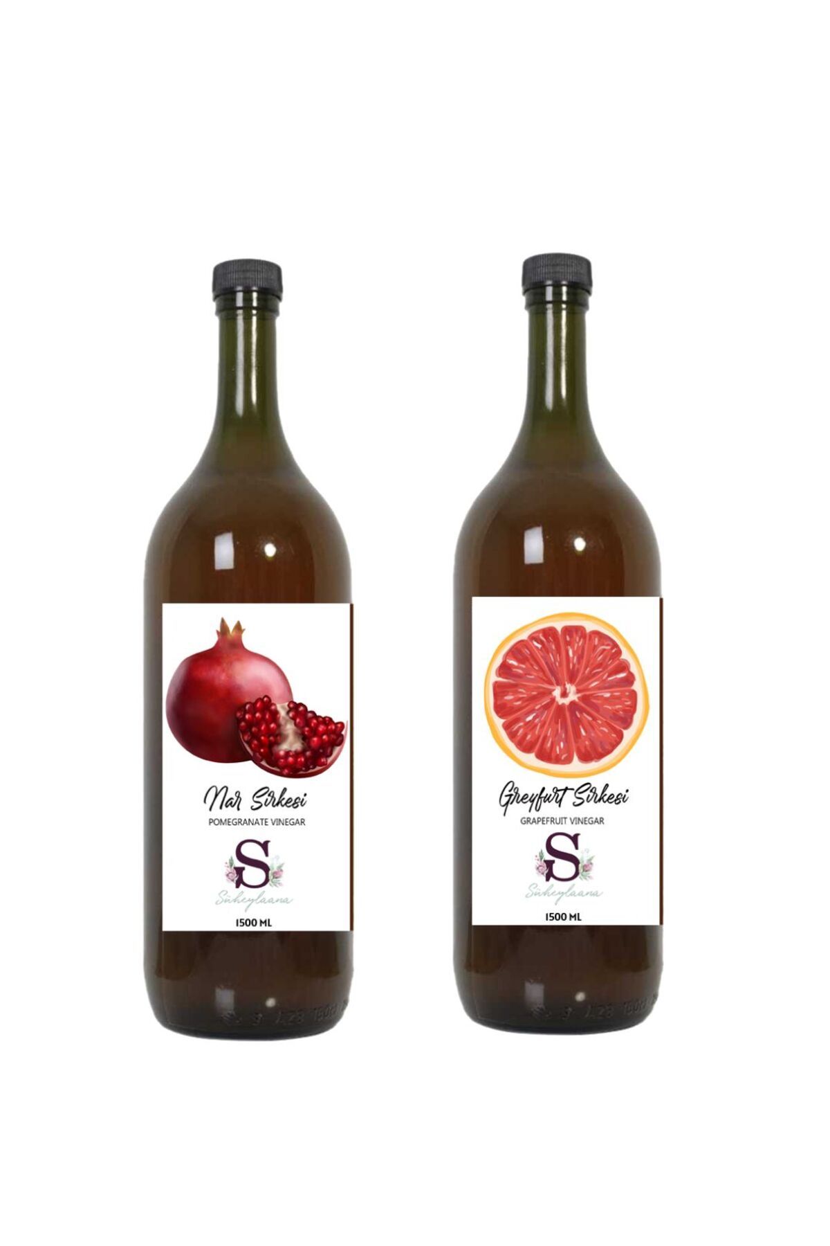 Süheylaana Doğal Nar Sirkesi 1500 Ml - Doğal Greyfurt Sirkesi 1500 Ml