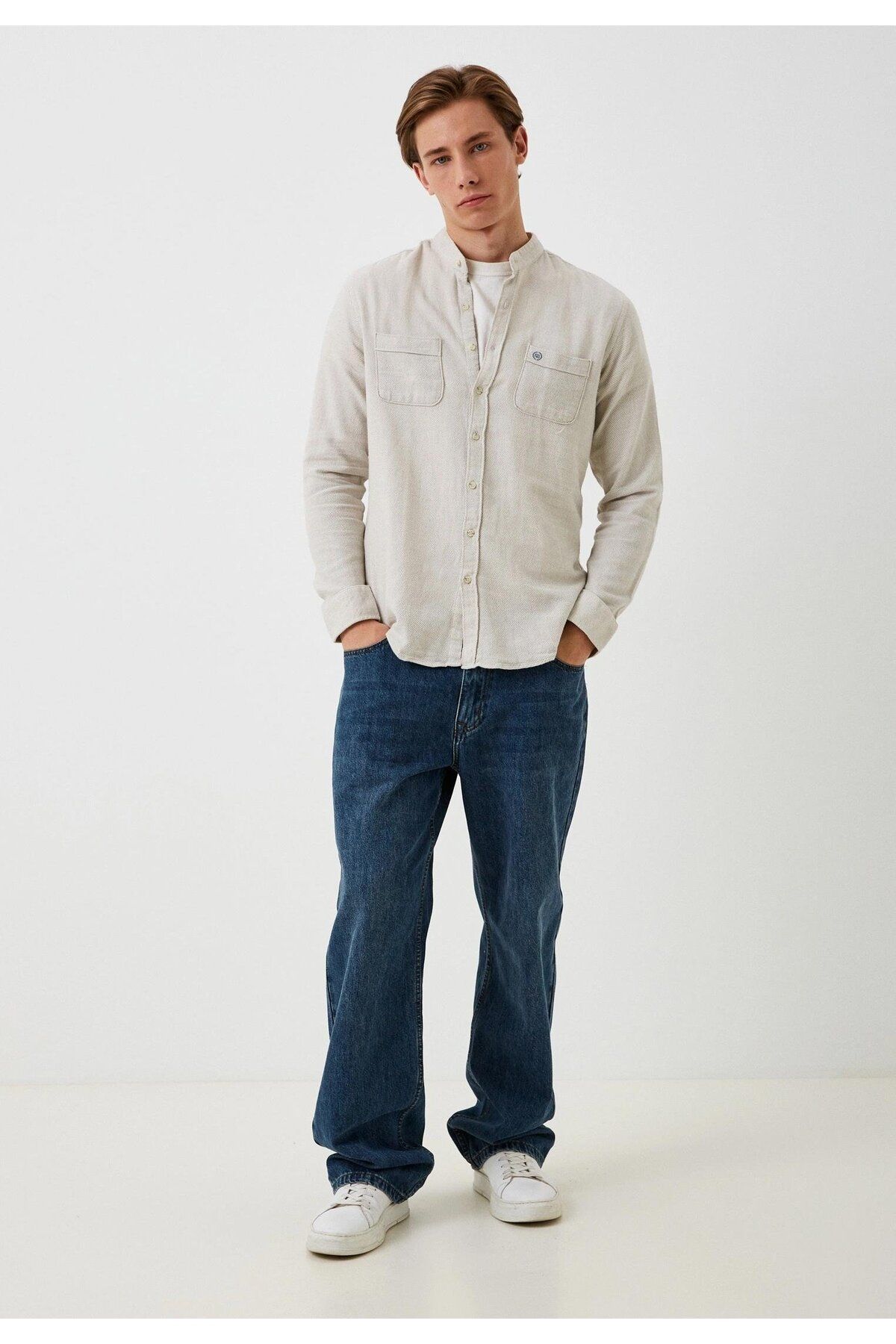 Ncs Jeans Erkek Gömlek Uzun Kol Camel Slim Fit Hakim Yaka NCS JEANS 7114