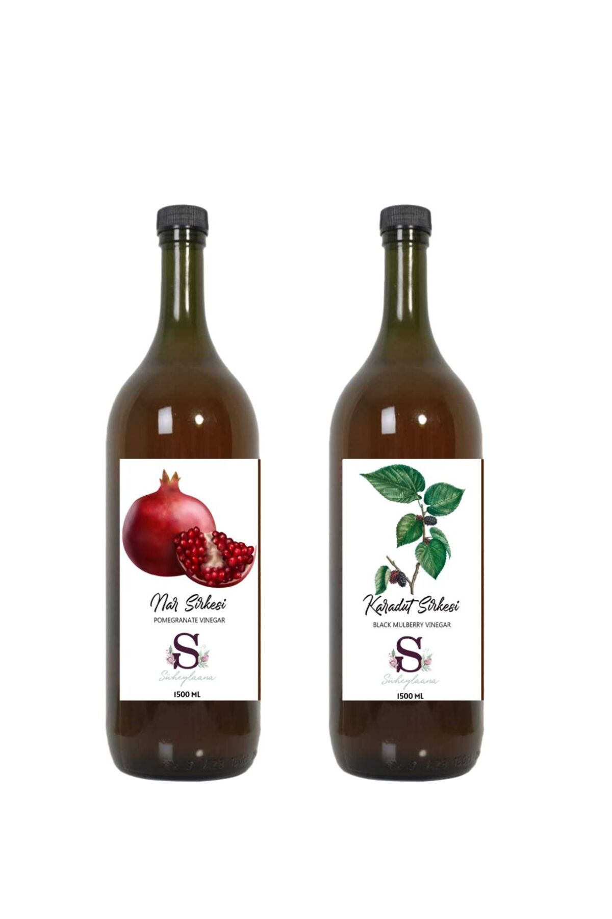 Süheylaana Doğal Nar Sirkesi 1500 Ml - Doğal Karadut Sirkesi 1500 Ml